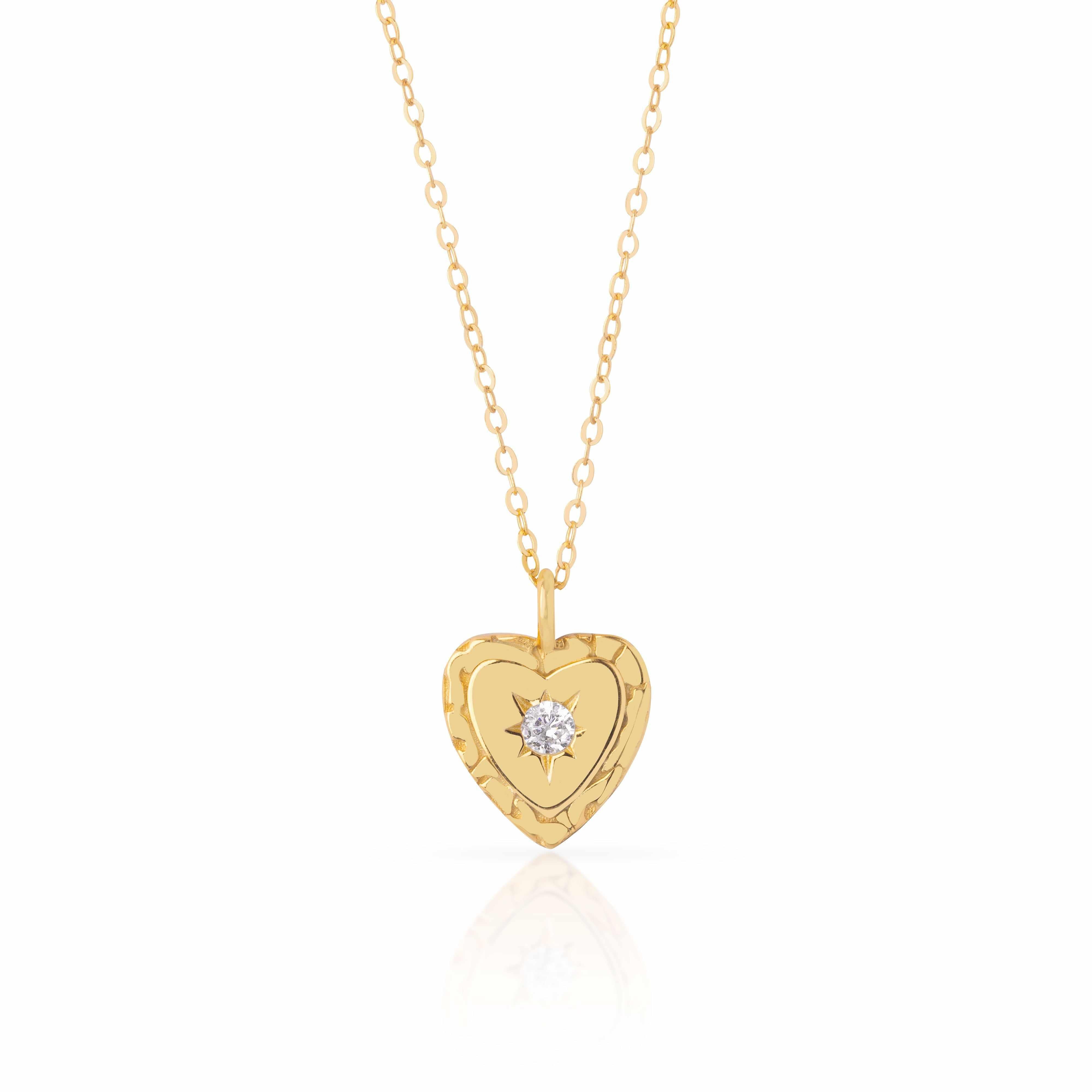 Iconic Heart Pendant Gold Filled With Cubic Zirconia | MEZI