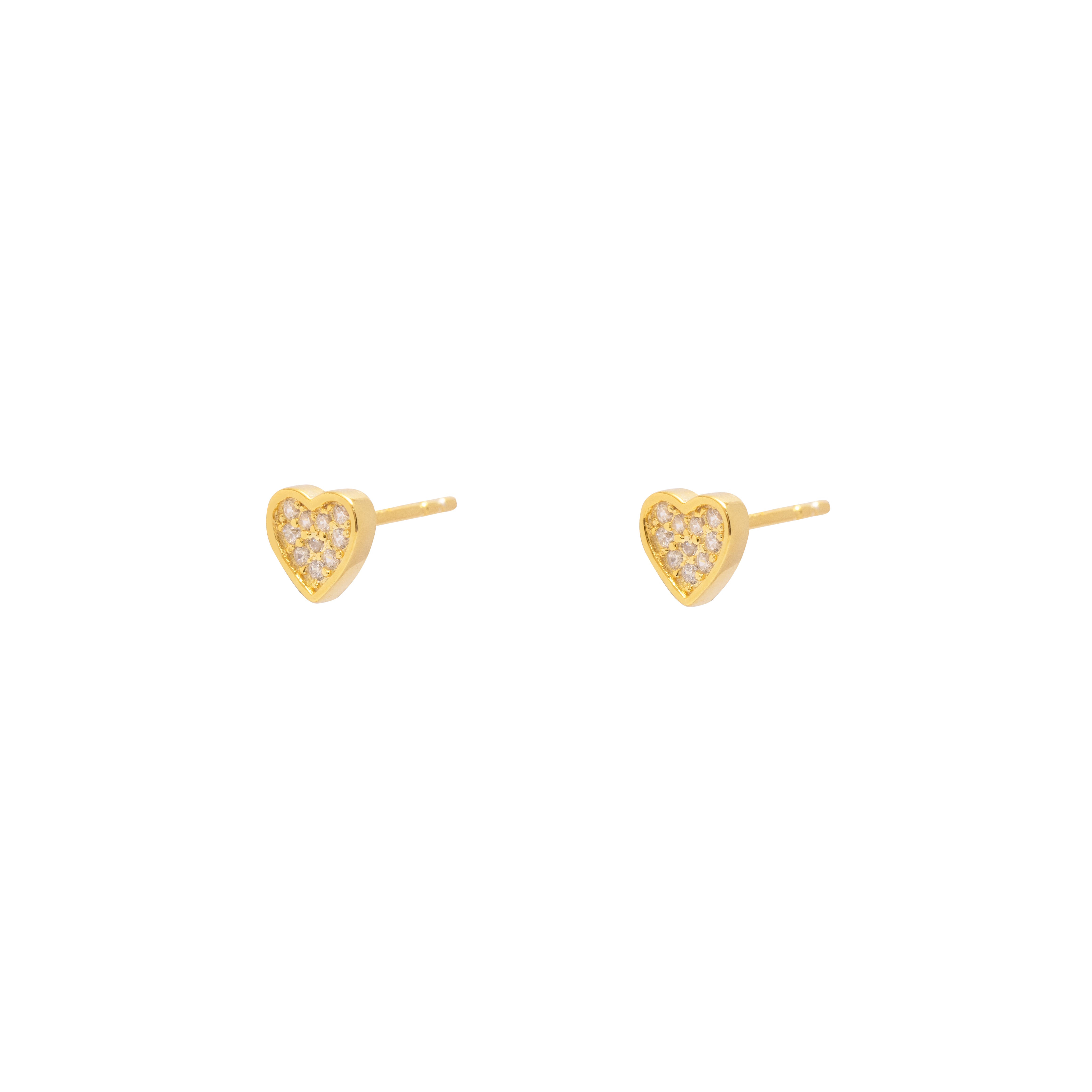 Anda pave heart studs | MEZI