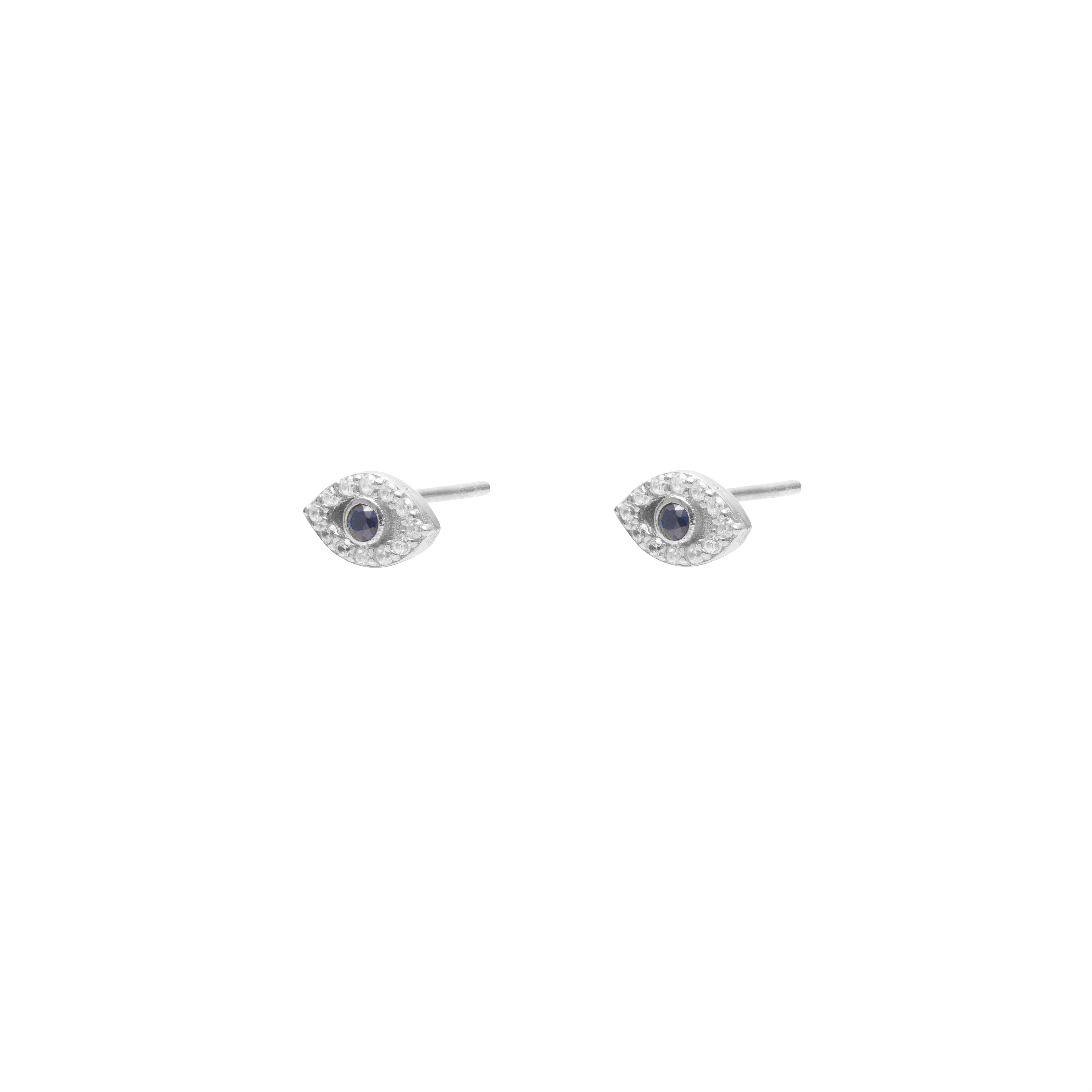 Sterling Silver Gold Plated Henna Evil Eye Studs - Jewellery | Mezi | MEZI