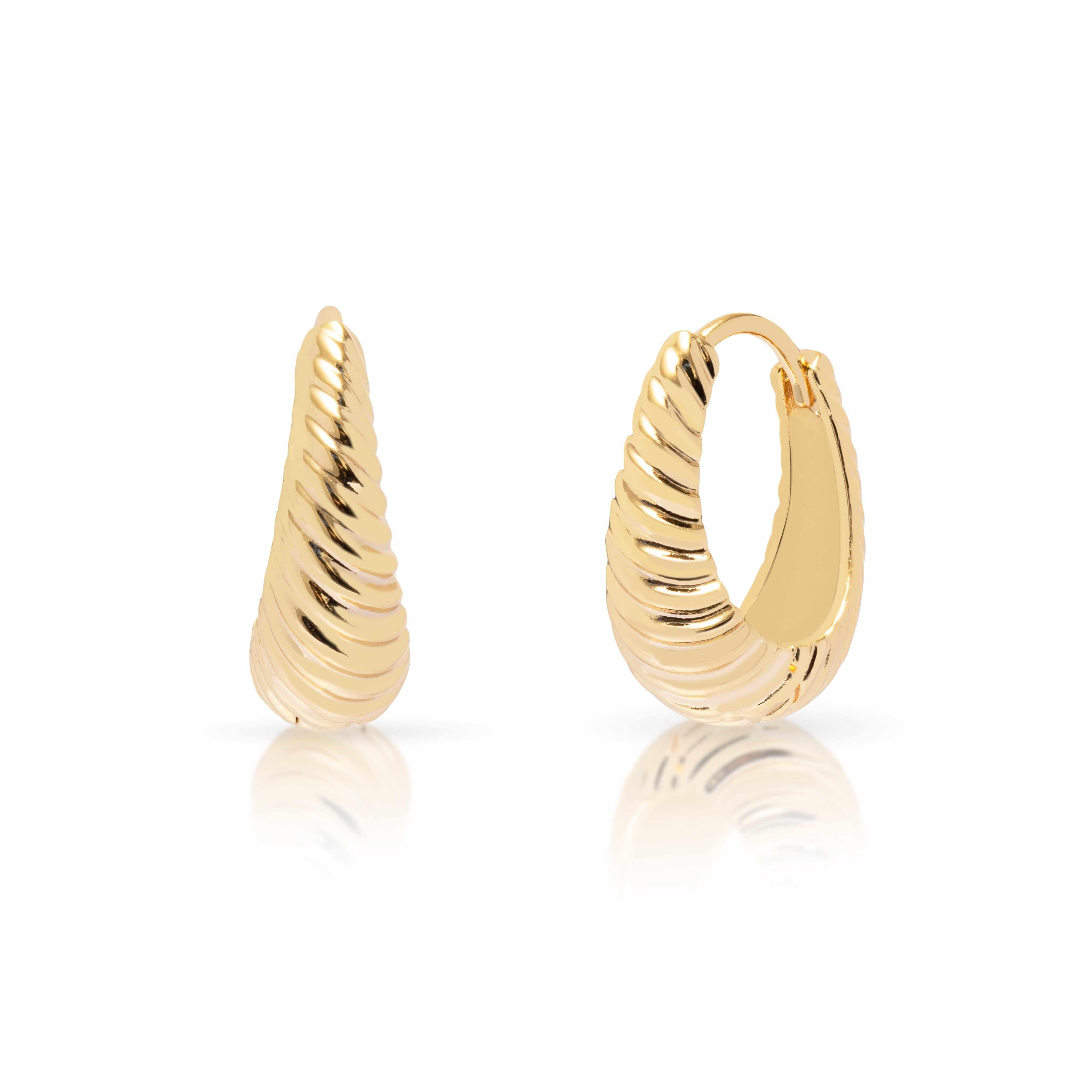 Mezi 14K Gold Plated Karia Huggie Hoop Earrings | Jewellery | MEZI | MEZI
