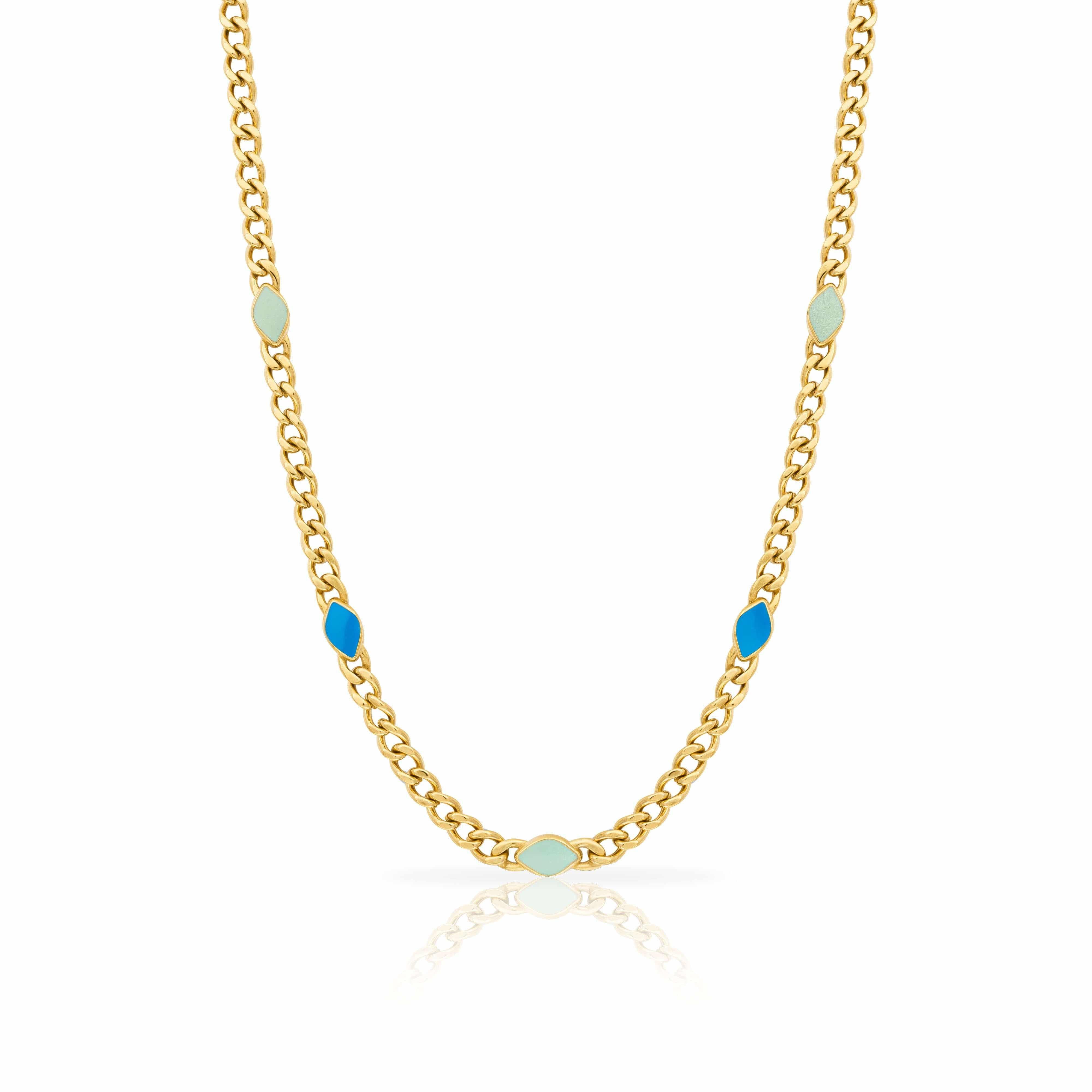 Santorini evil eye necklace- Waterproof