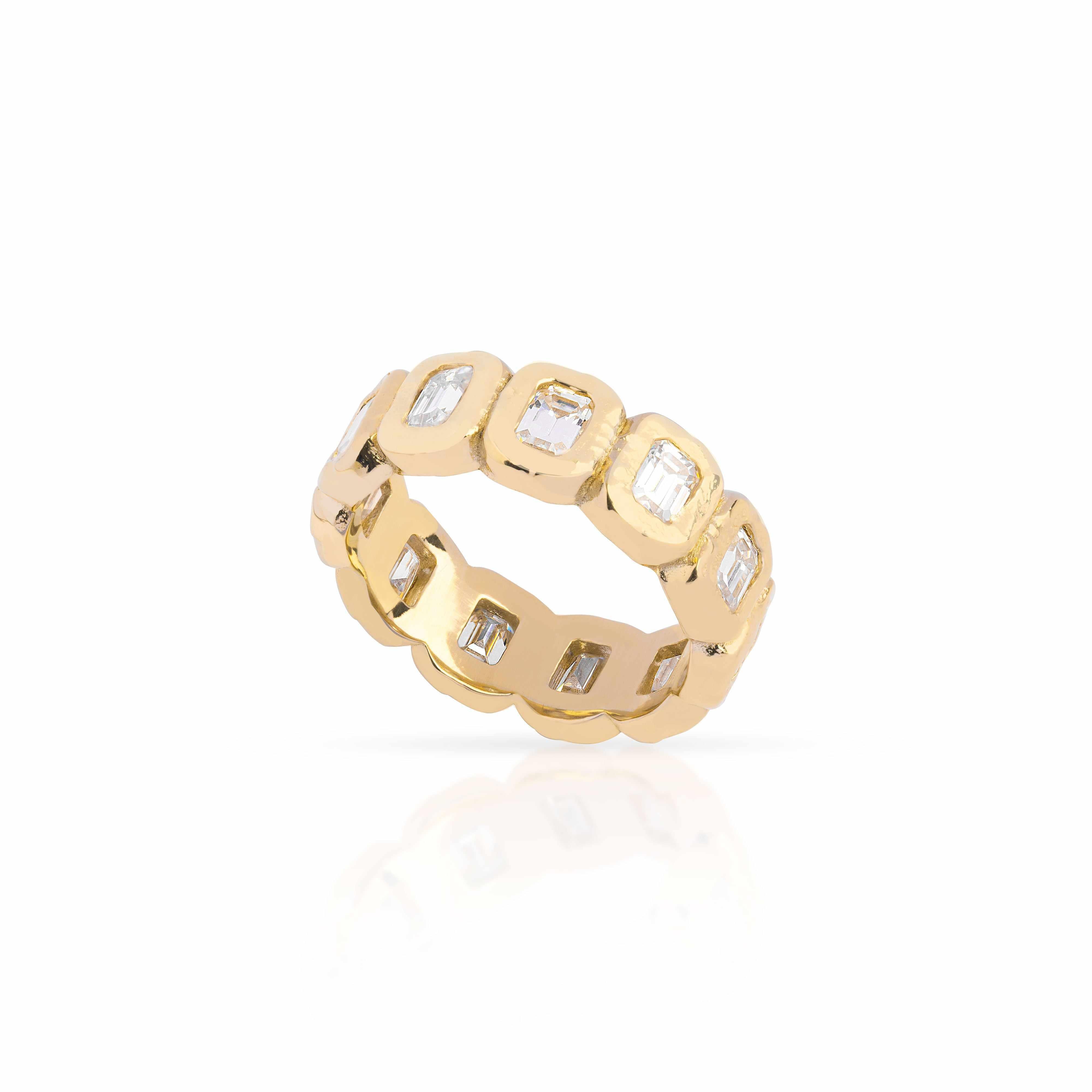 Sterling silver Gold Plated Noir Moissanite Ring - Jewellery | Mezi | MEZI