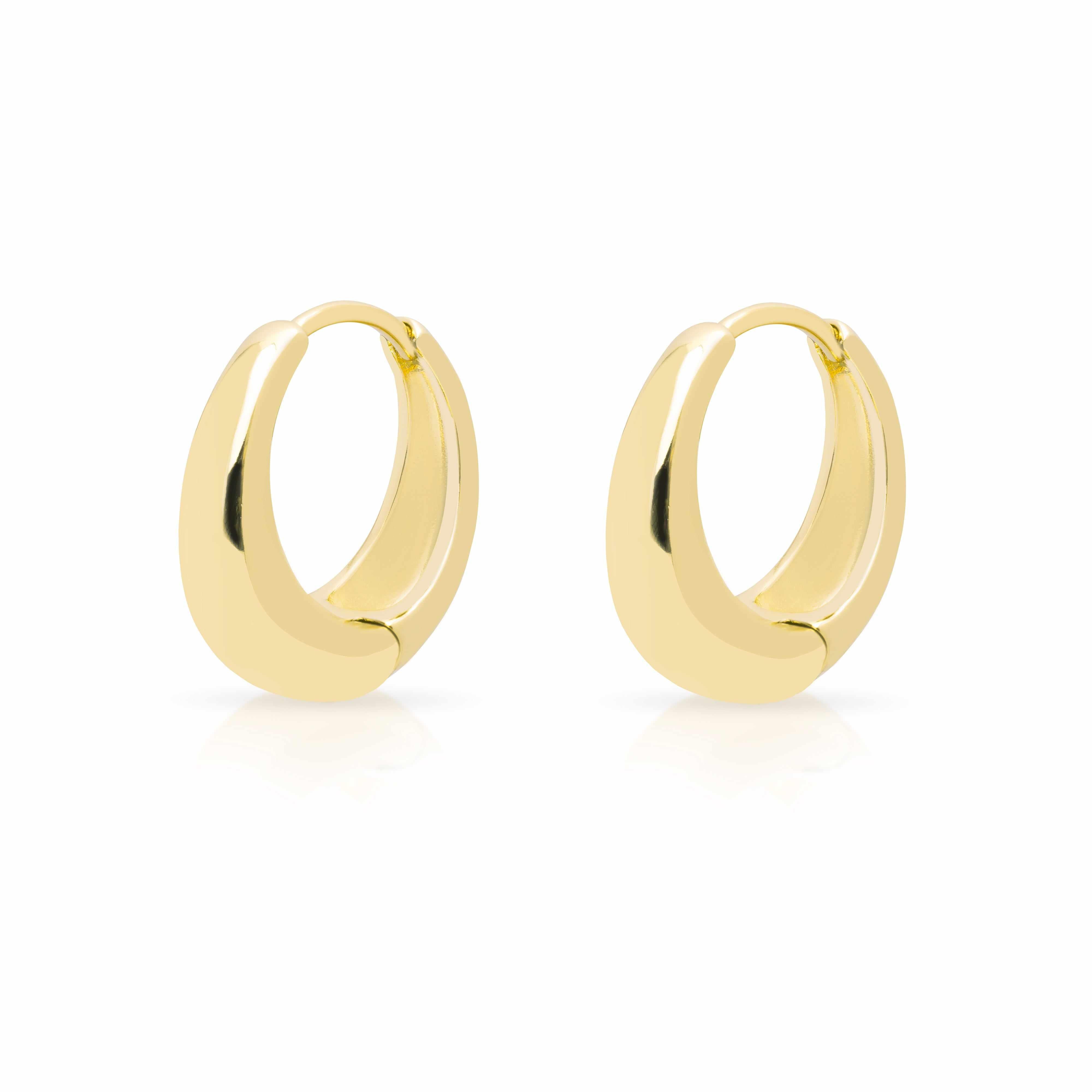 Mezi 14k Gold Plated Orson Huggie Hoop Earrings | Jewellery | MEZI | MEZI