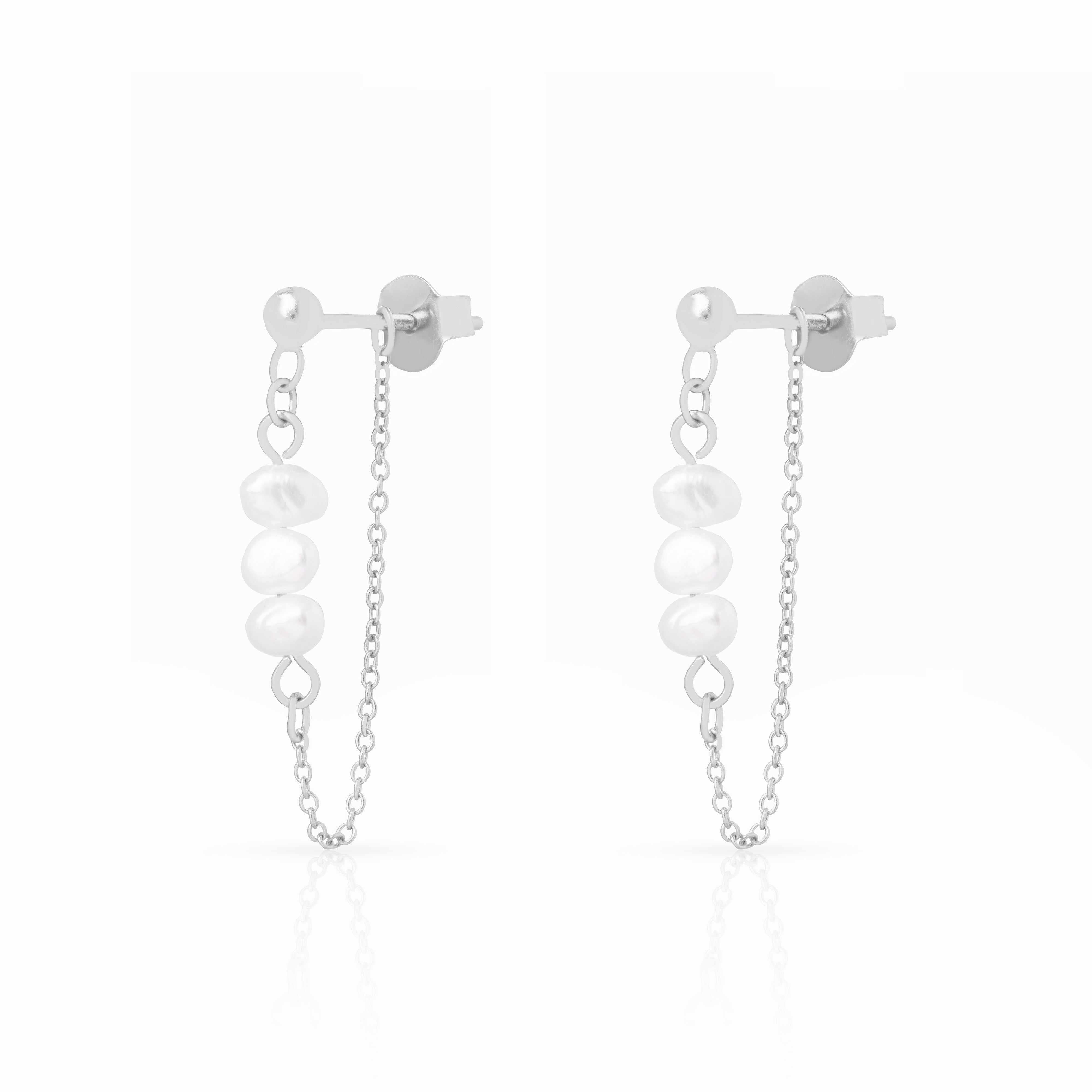 Ariste freshwater pearl chain earrings | MEZI