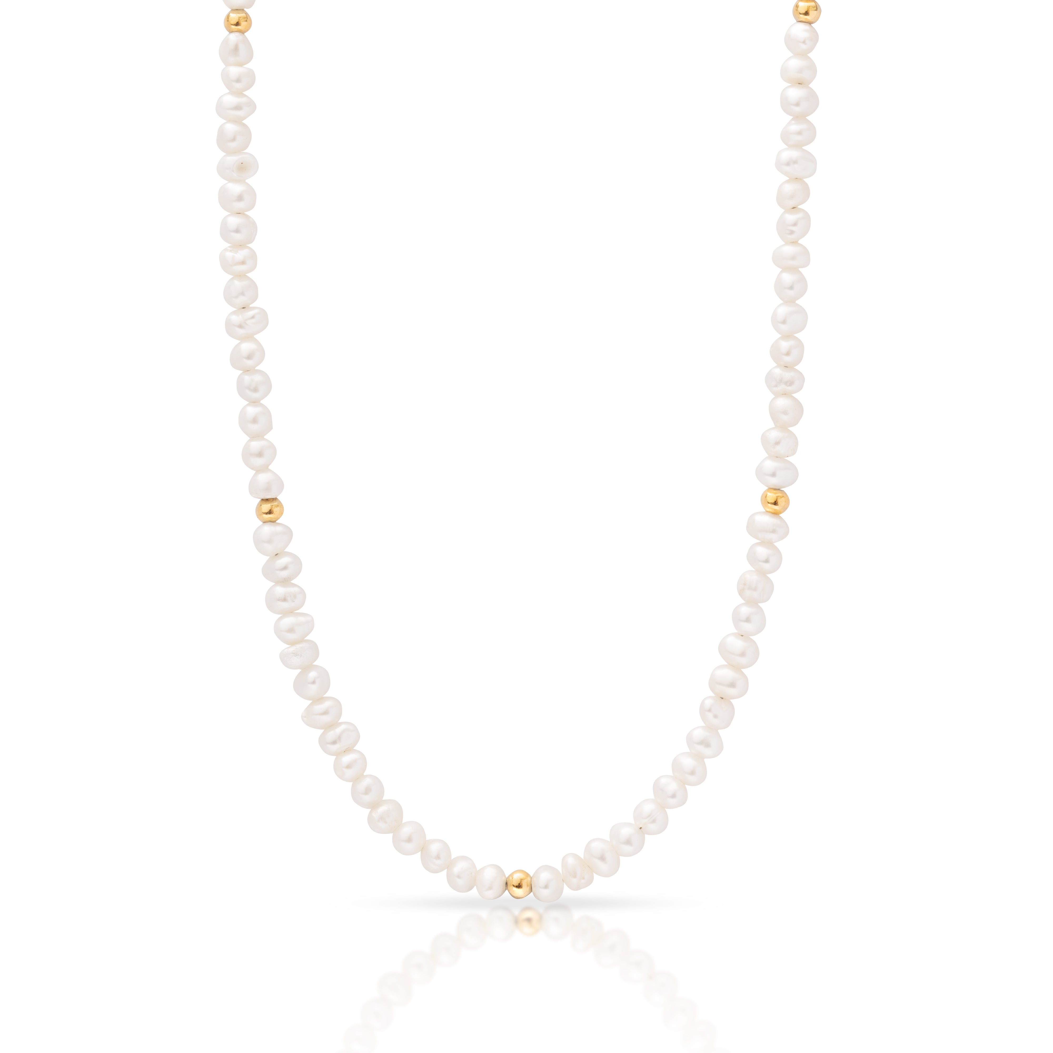 Gold Klara Natural Stone Beaded Necklace - Jewellery | Mezi | MEZI