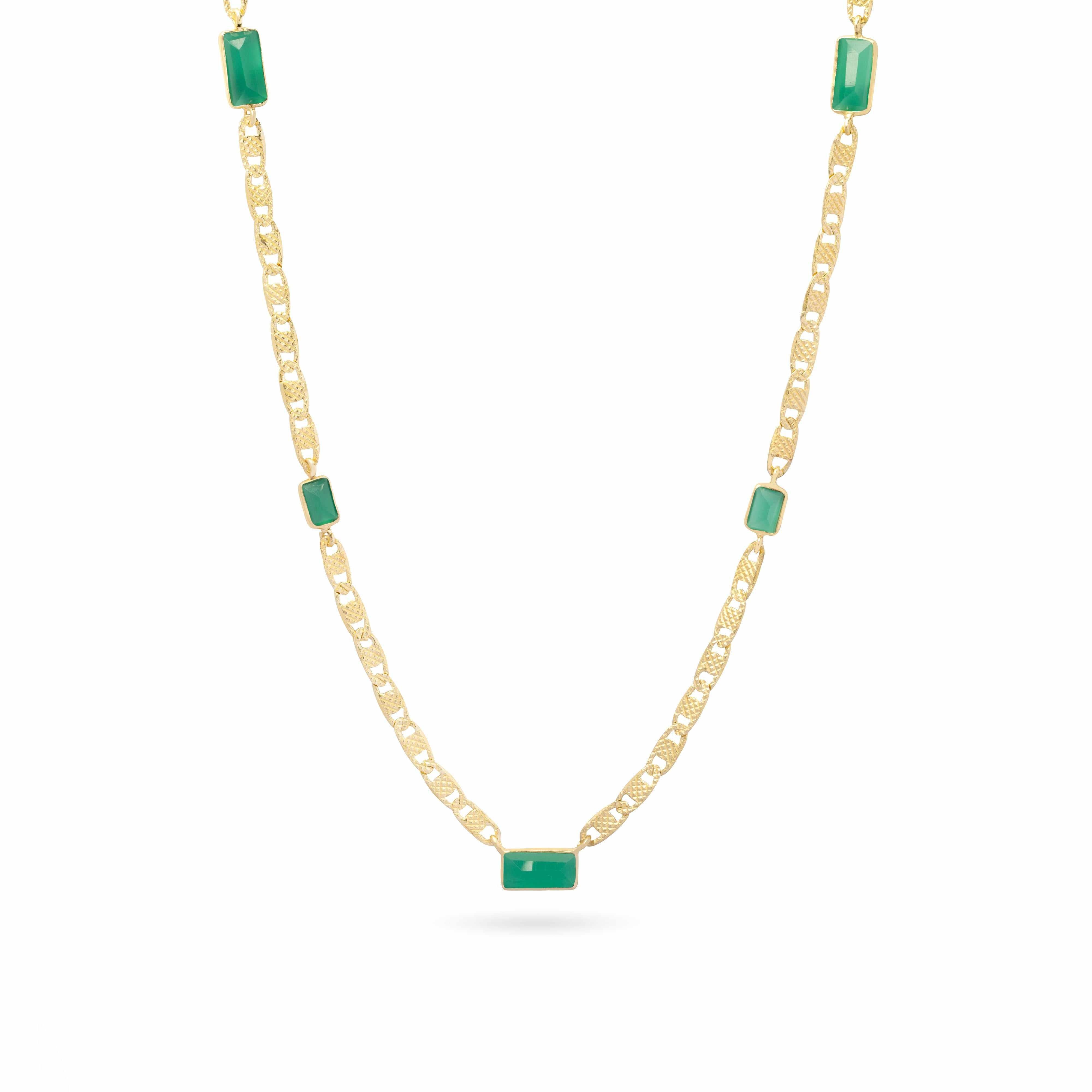 Tures semi-precious stone gold necklace