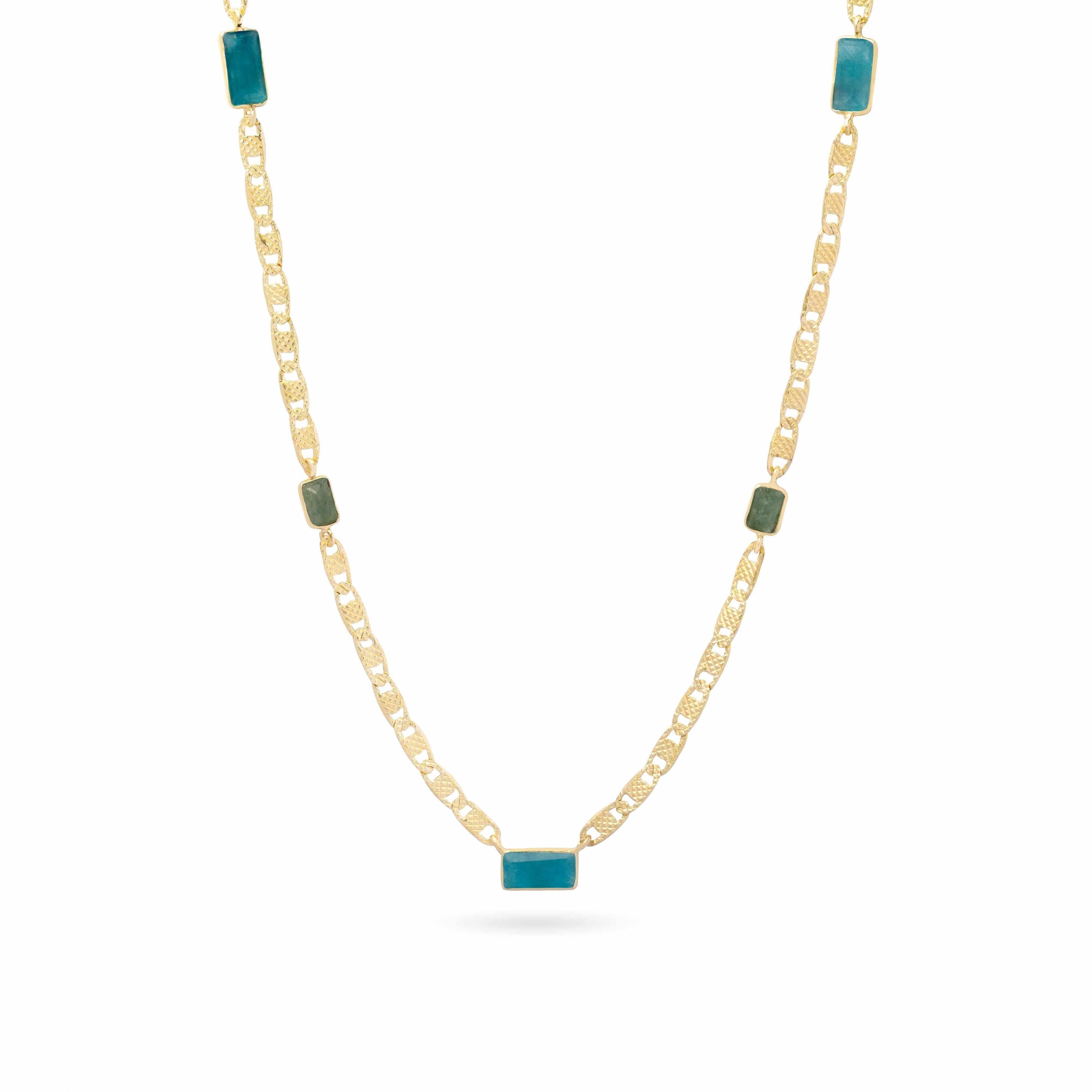 Tures semi-precious stone gold necklace