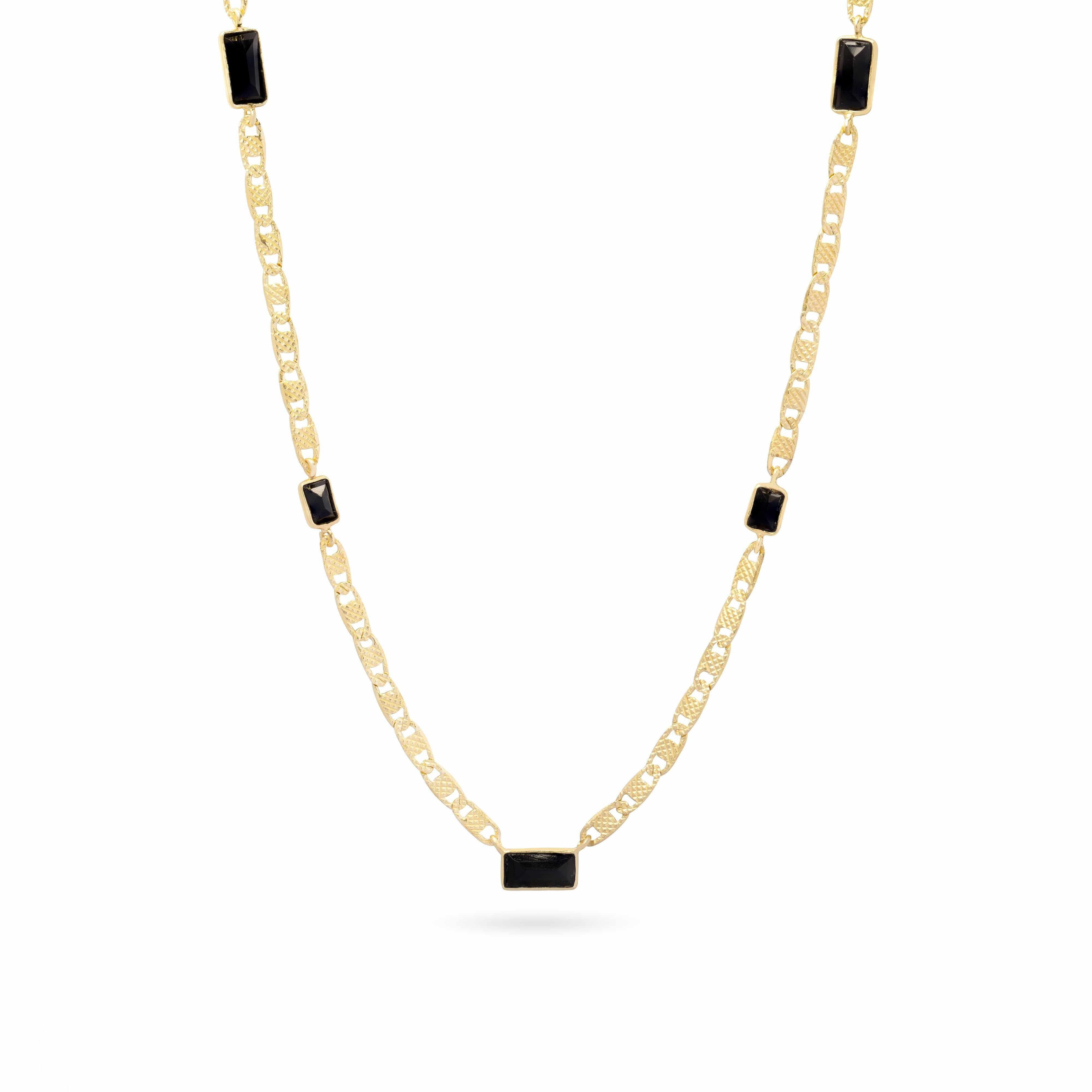 Tures semi-precious stone gold necklace
