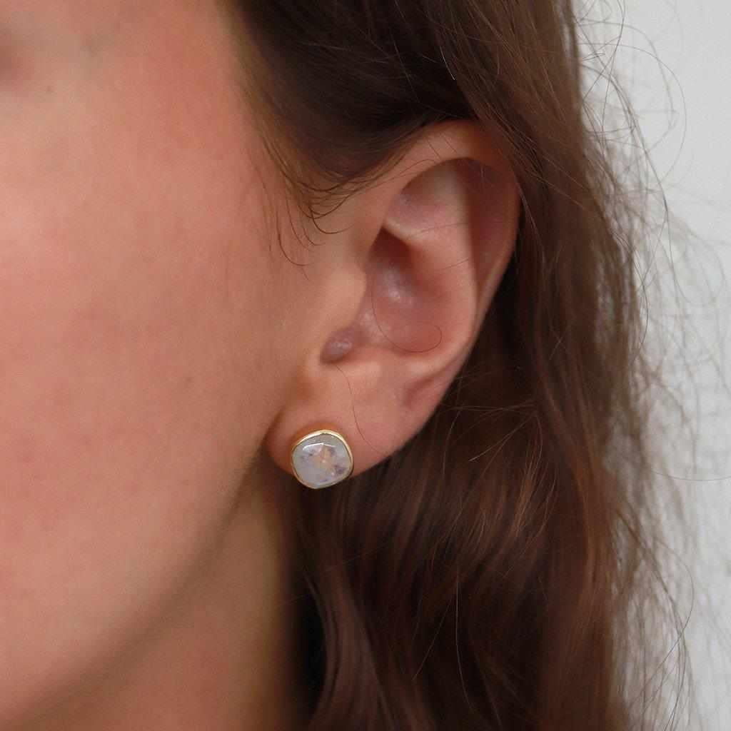 Shalaa semi-precious gold studs