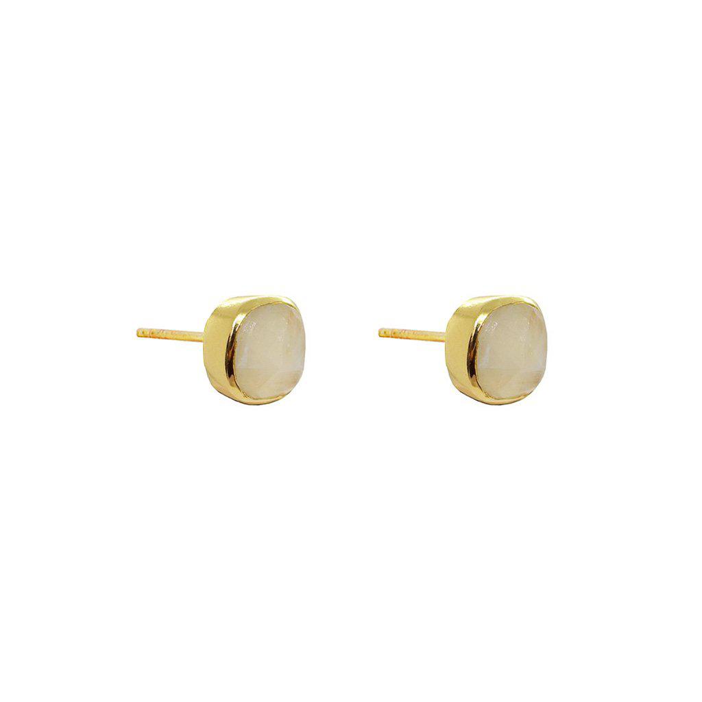 Shalaa semi-precious gold studs