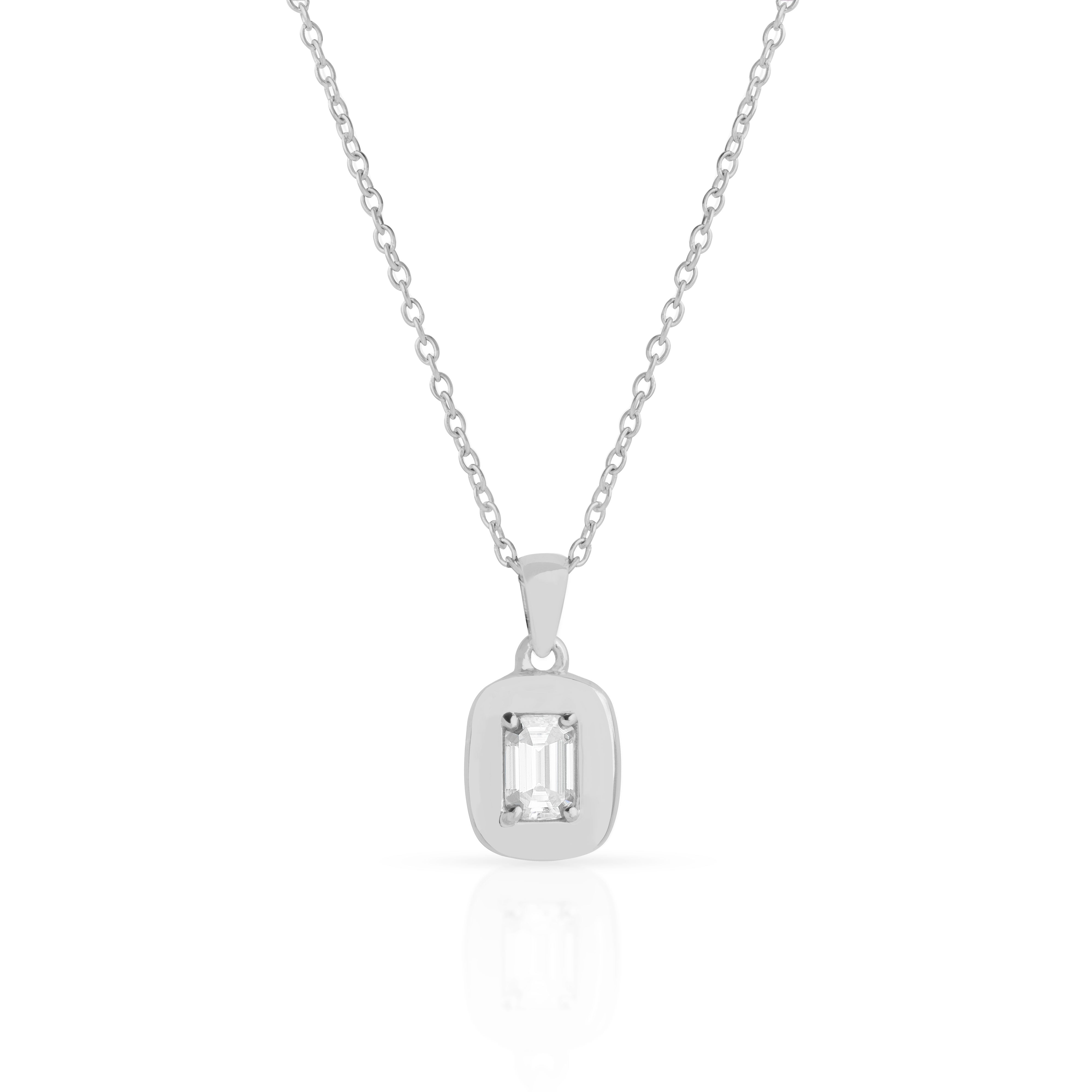 Sterling Silver Gold Noir Moissanite Pendant - Jewellery | Mezi | MEZI