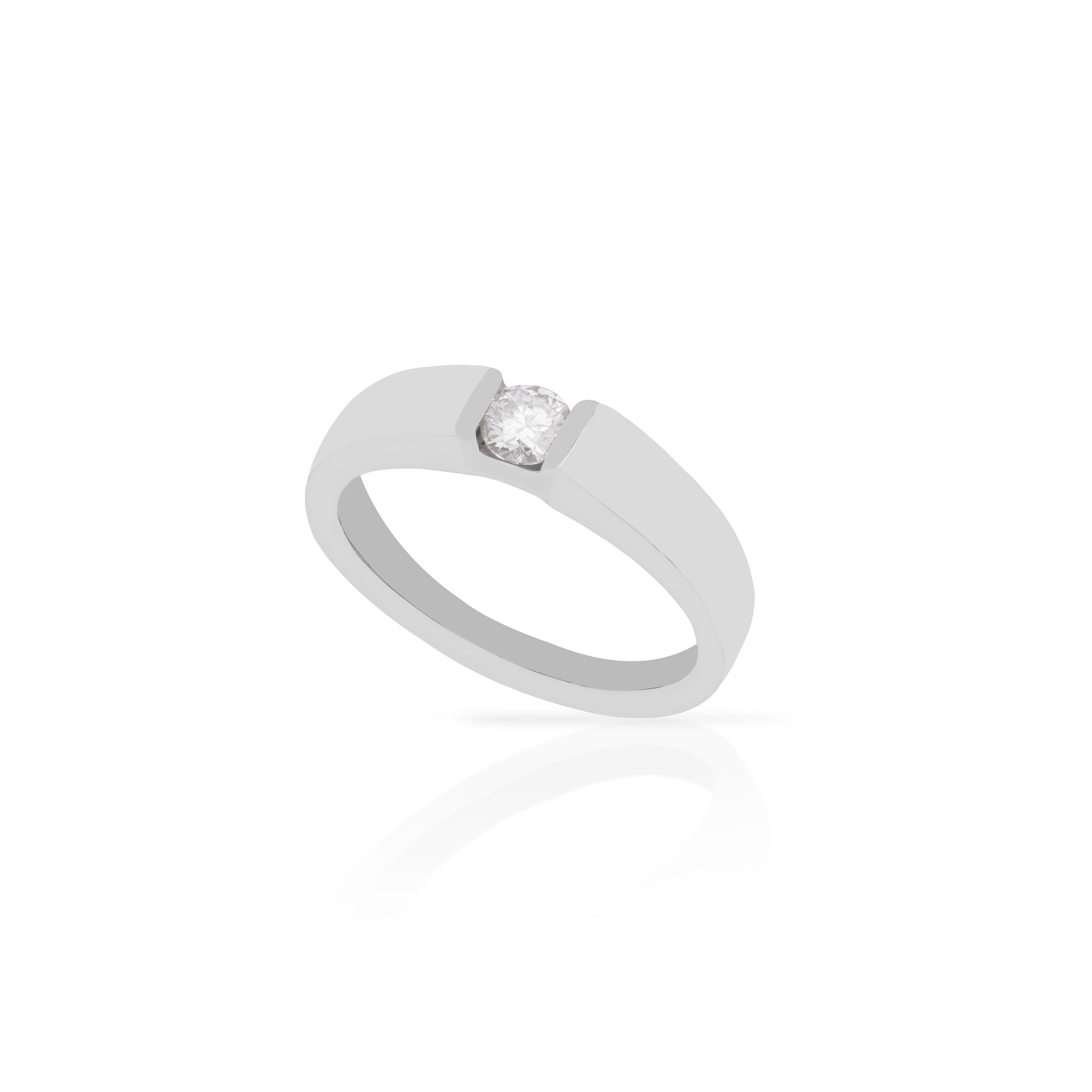 Gold - Sterling Silver Solara Contemporary Moissanite Ring - Jewellery | Mezi | MEZI