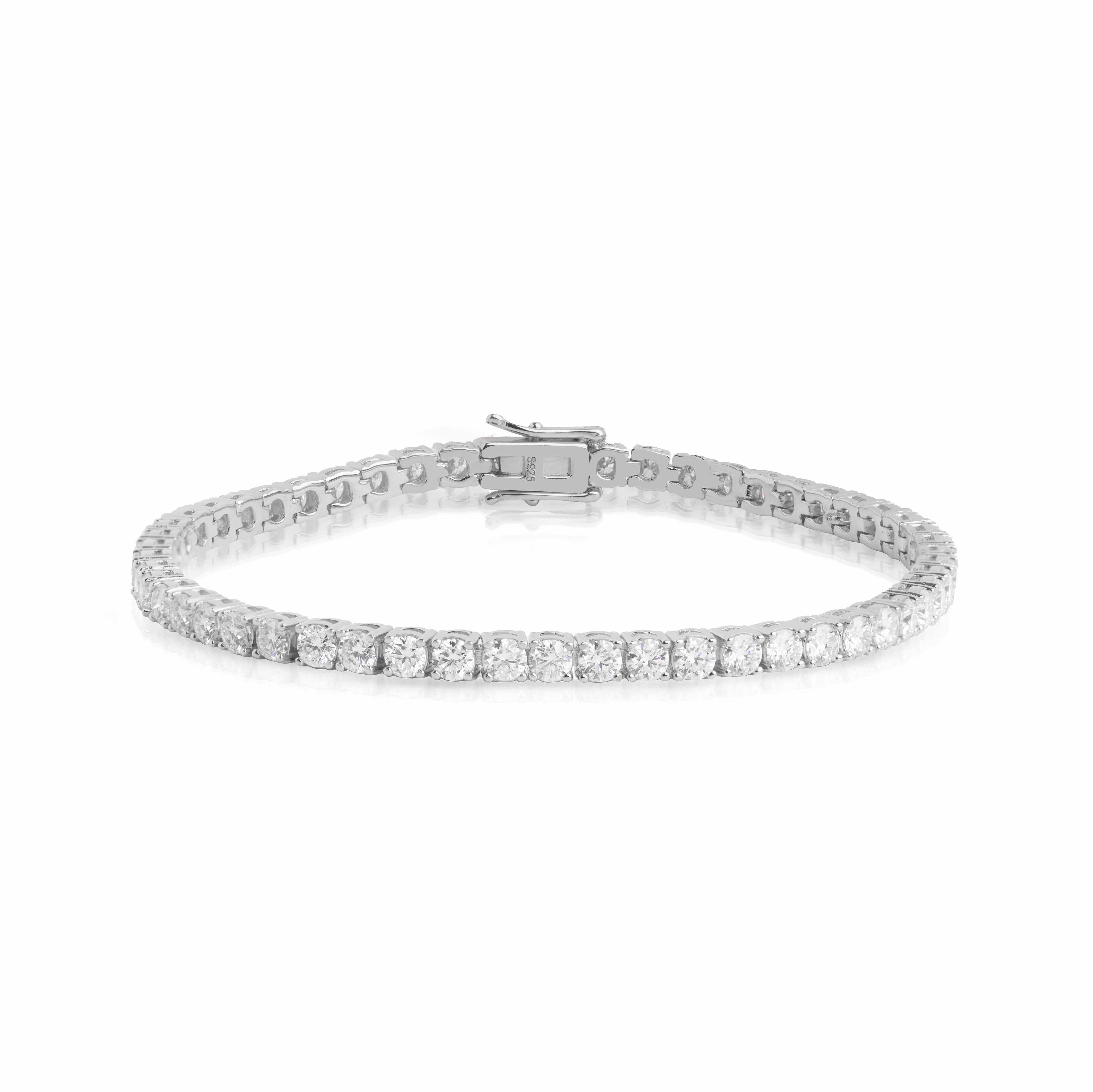 Sterling Silver Gold Stellar Moissanite Tennis Bracelet - Jewellery | Moissanite   | MEZI