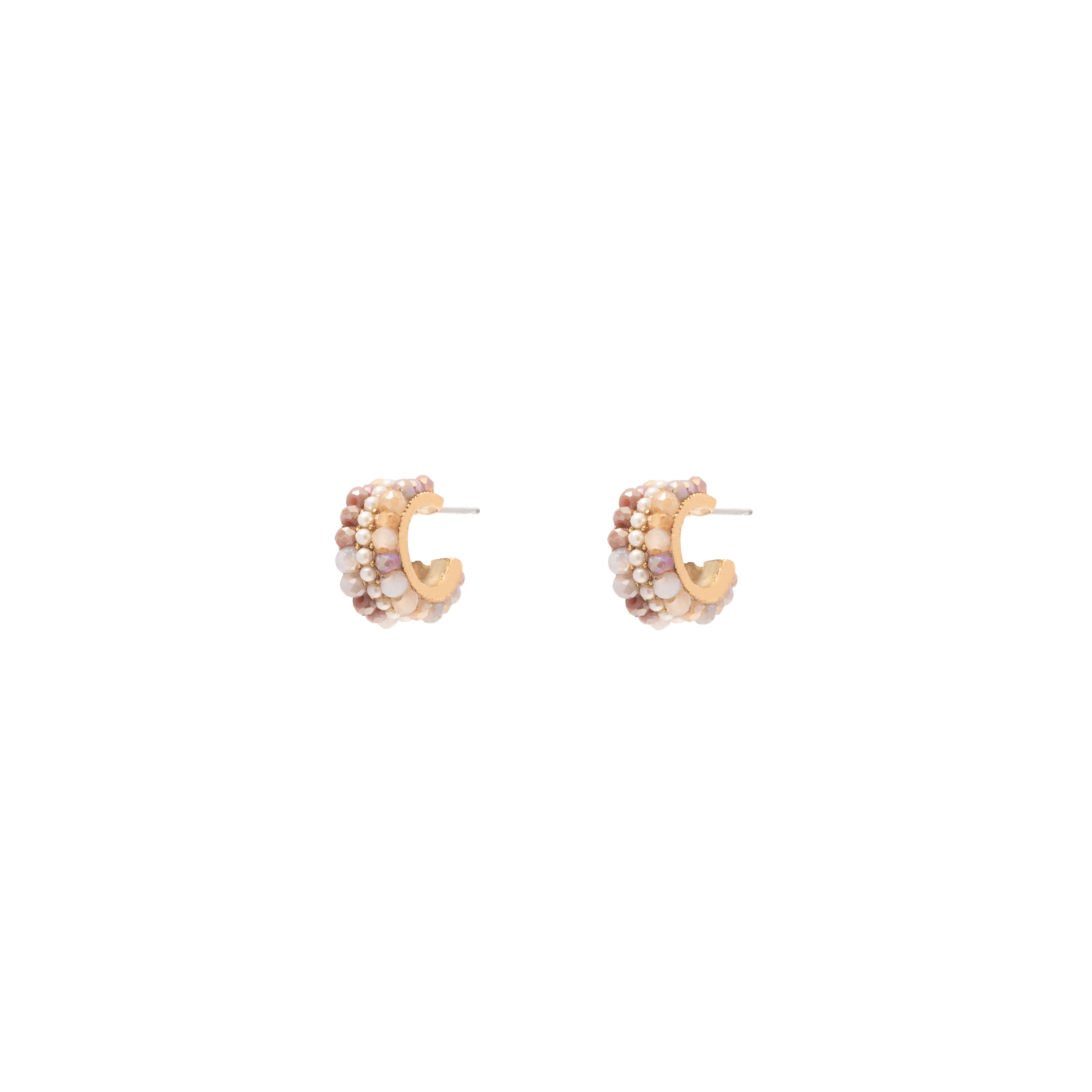 Sion crystal & pearl hoops