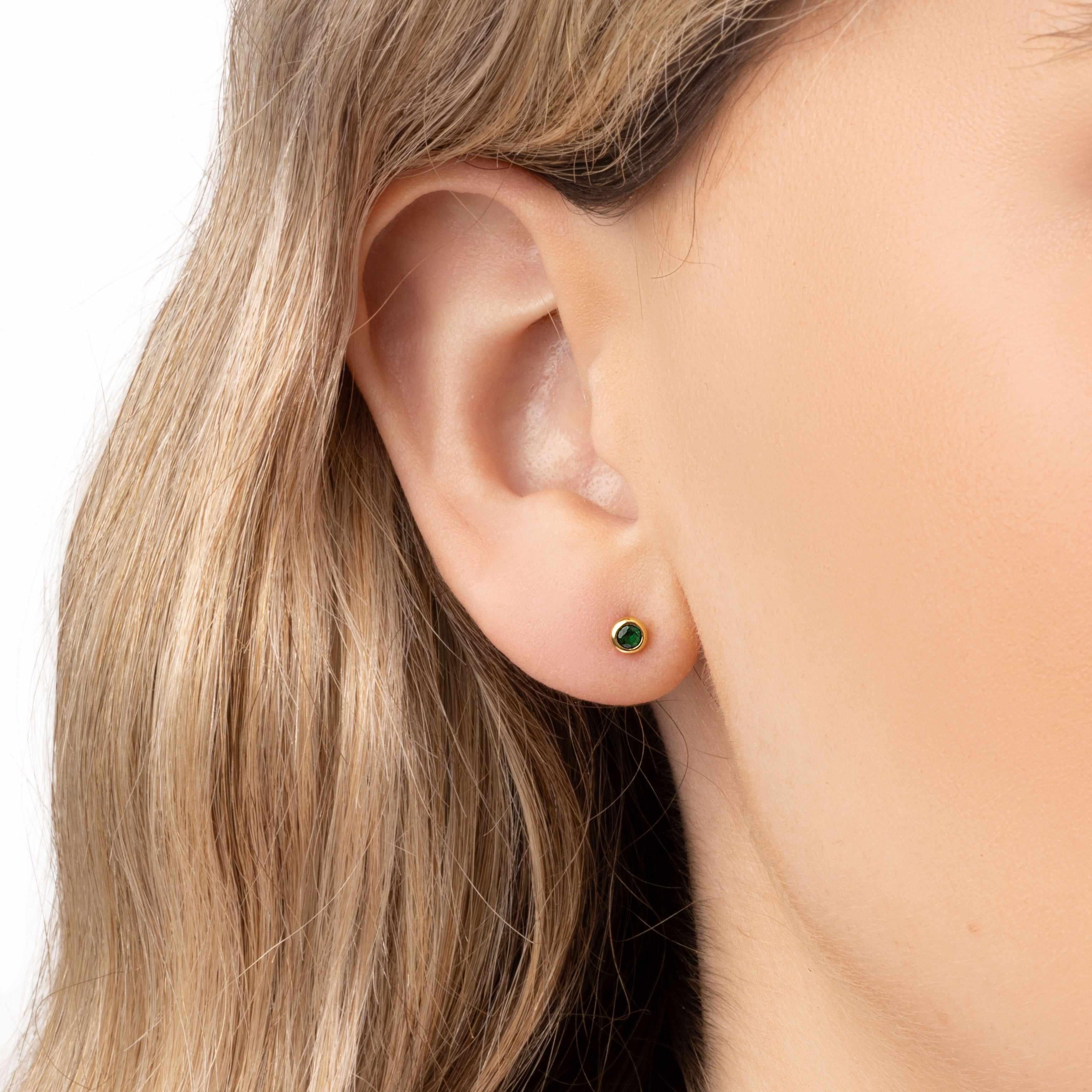 Anya Bezel Cubic Zirconia Studs | MEZI