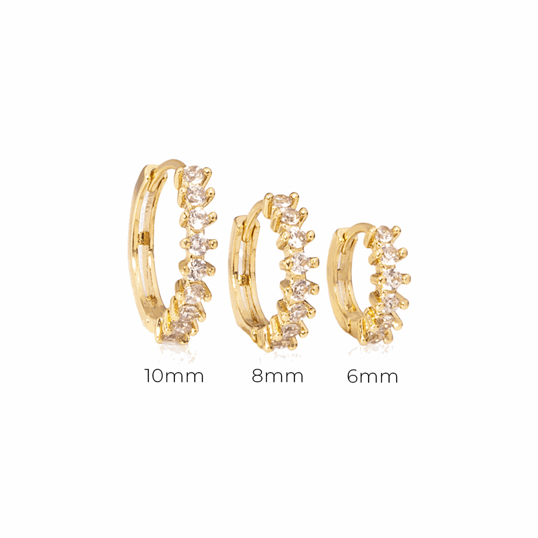 Sonia Crystal Huggie Earring Stack