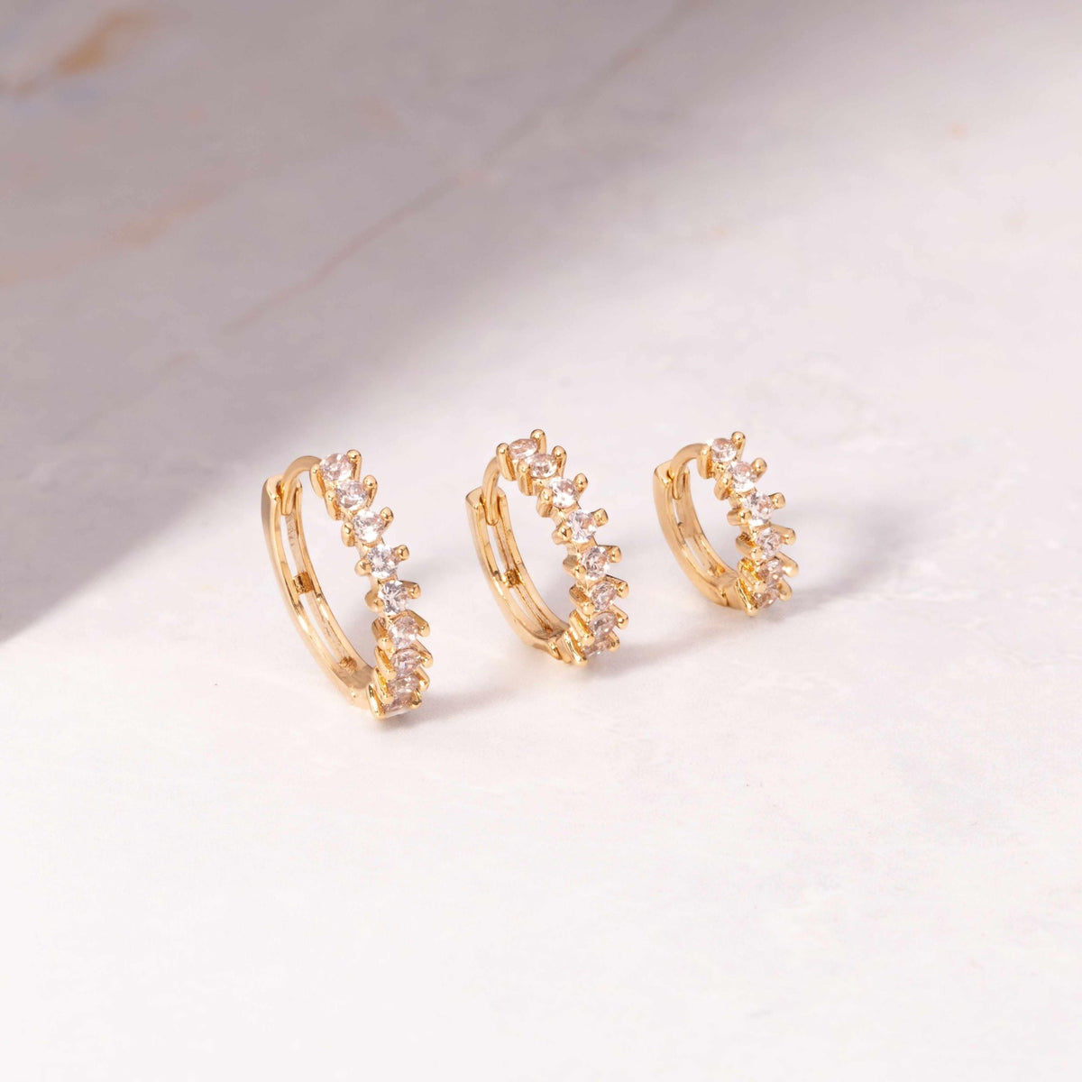 Sonia Crystal Huggie Earring Stack