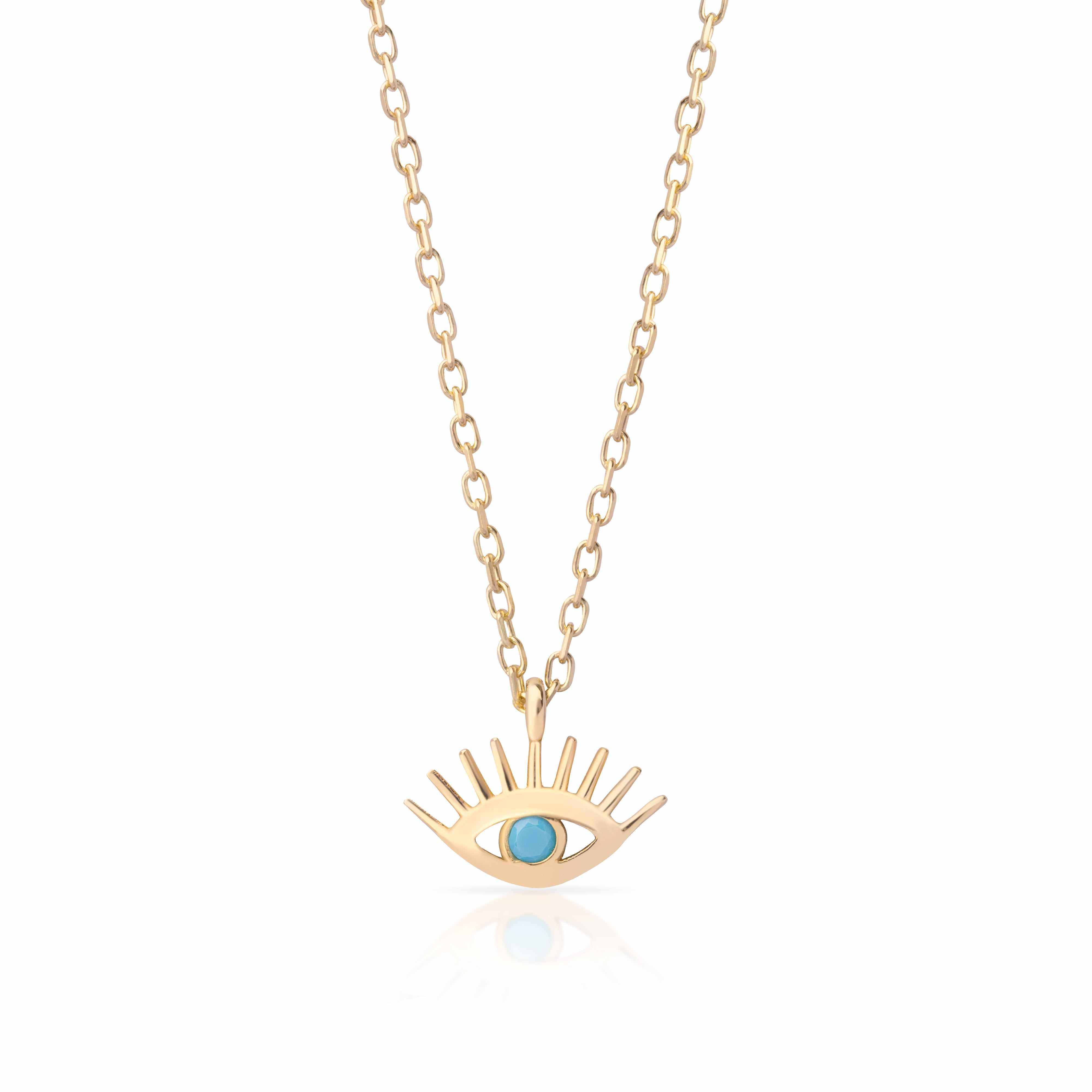 Zolie Evil Eye Turquoise Blue Necklace | MEZI | MEZI