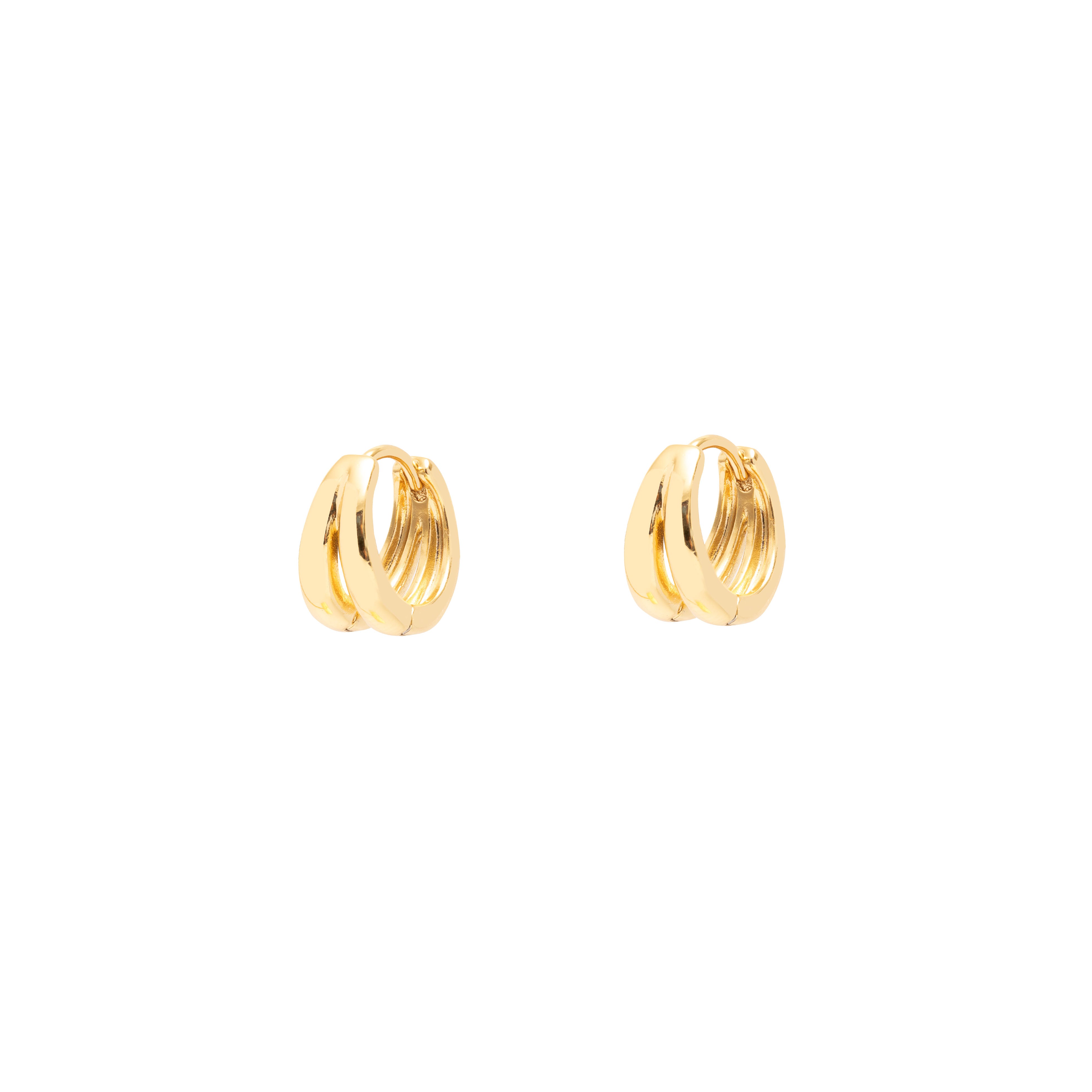 Mezi 14K Gold Plated Twin Huggie Hoop Earrings | Jewellery | MEZI | MEZI