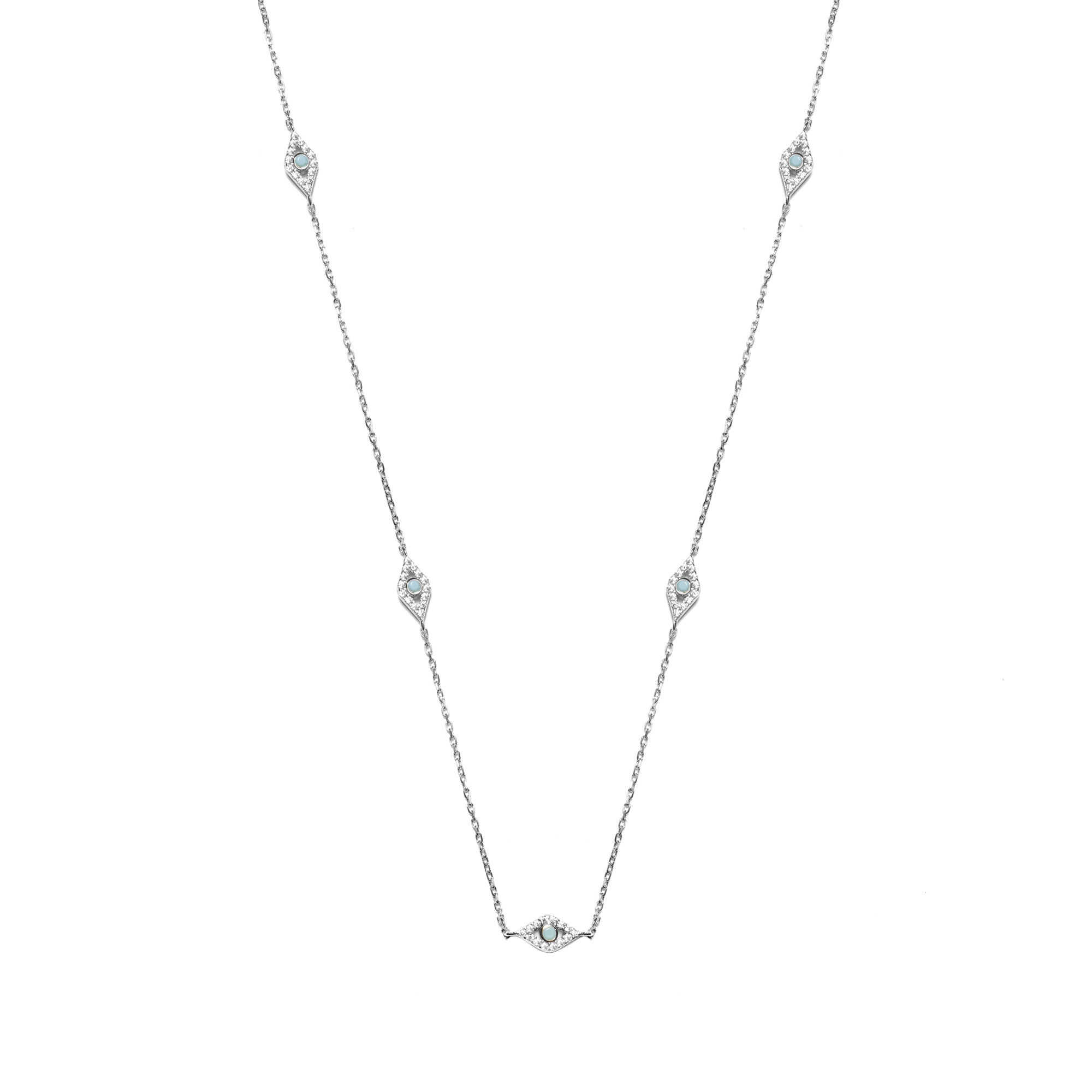 Urla Turquoise Crystal Evil Eye Necklace – Gold Vermeil | MEZI | MEZI