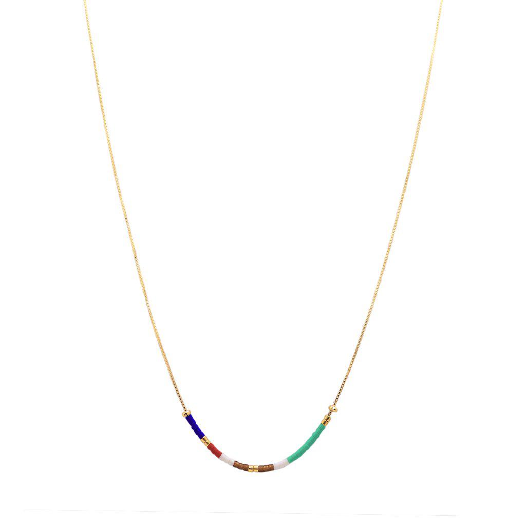 April colourful beads gold pendant | MEZI