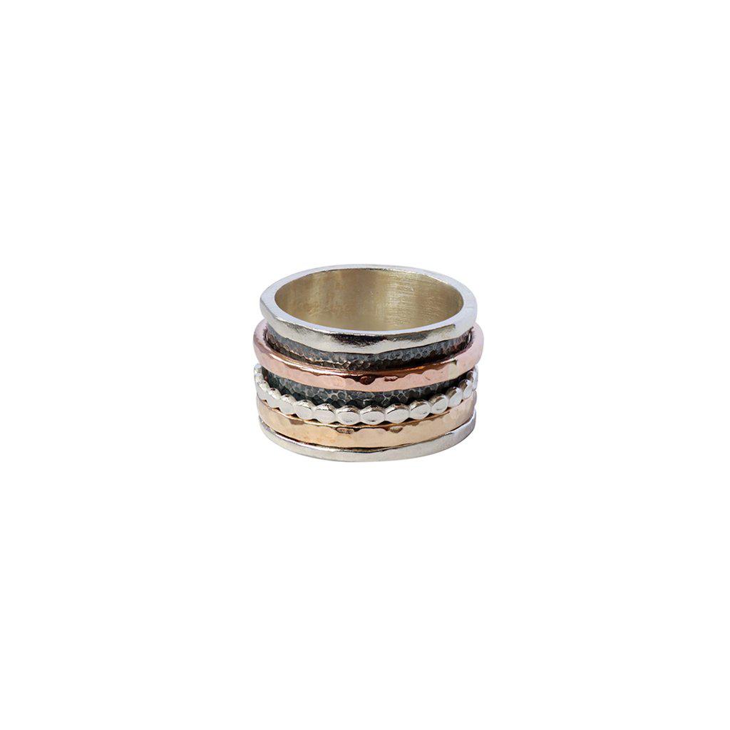 Bahati sterling silver gold filled spinner ring - Main Image
