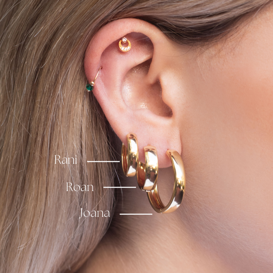 Mezi 14K Gold Plated Rani Hoop Earrings | Jewellery | MEZI | MEZI