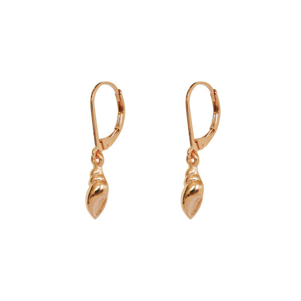 Luella shell 2 micron gold hook rose gold earrings