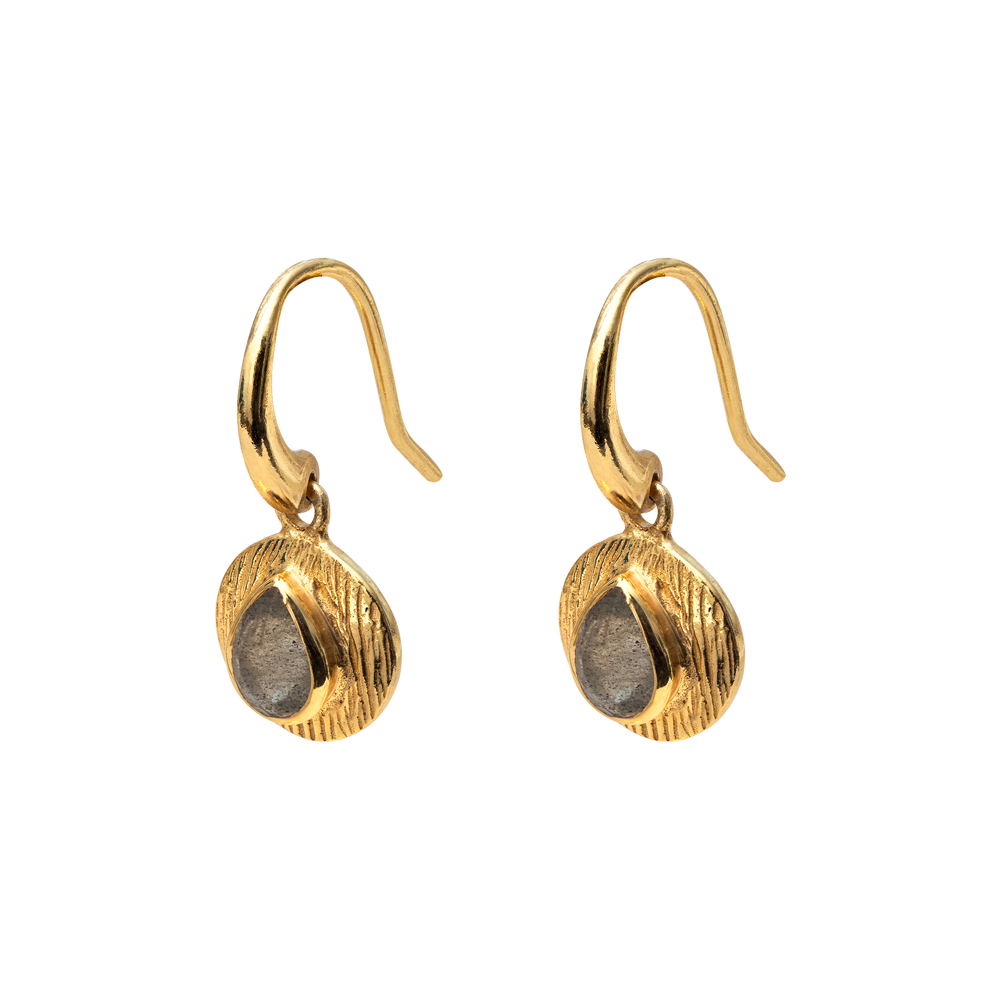 Gold Camille Drop Natural Stone Earrings - Jewellery | Mezi | MEZI