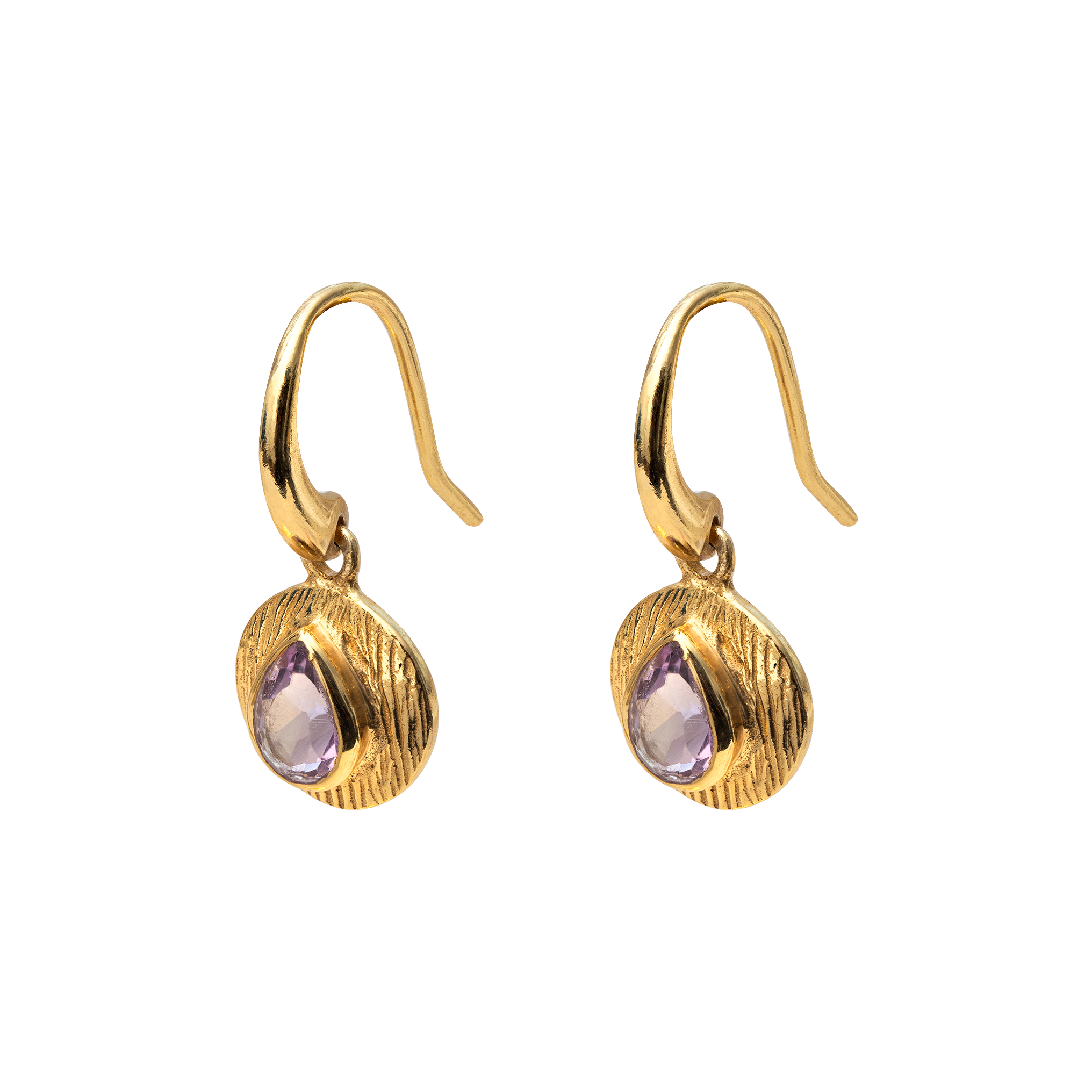 Gold Camille Drop Natural Stone Earrings - Jewellery | Mezi | MEZI