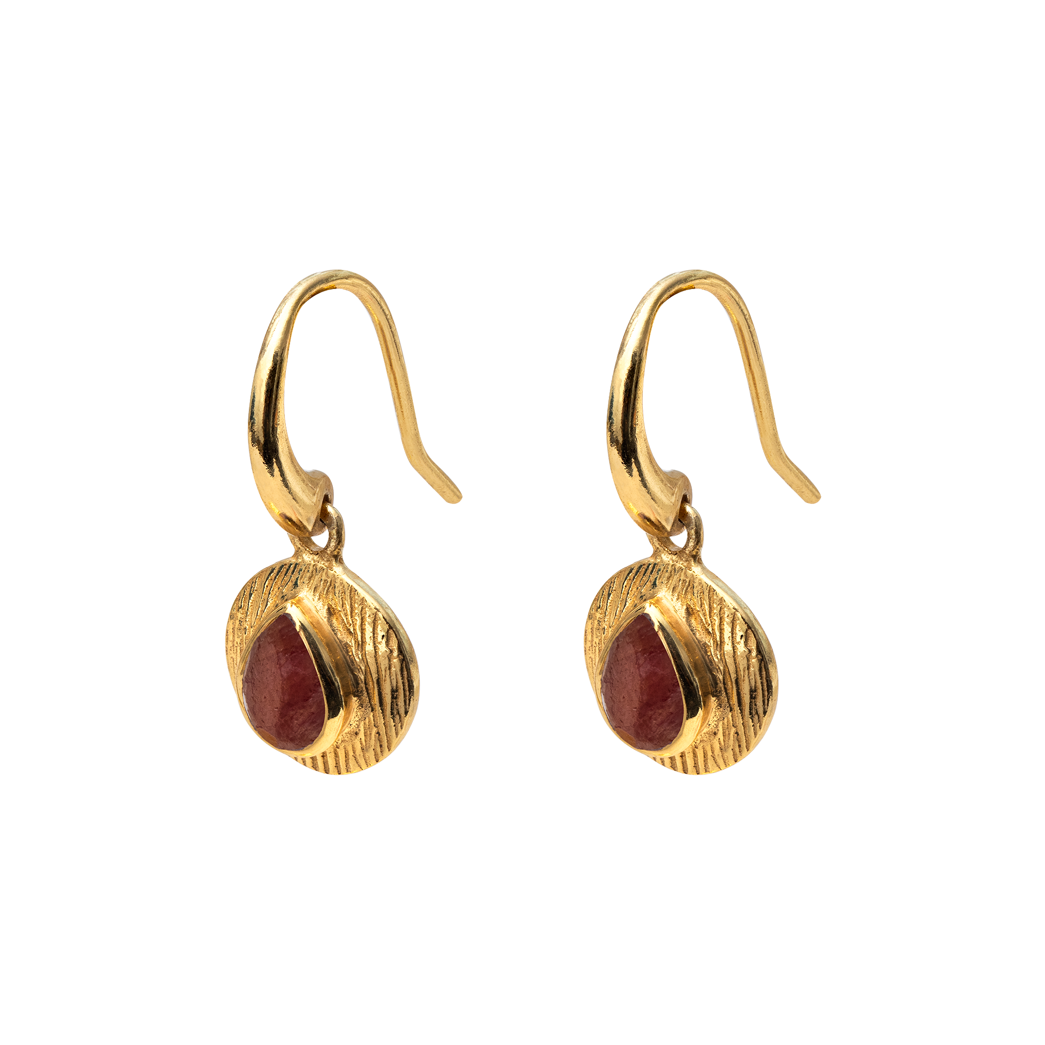 Gold Camille Drop Natural Stone Earrings - Jewellery | Mezi | MEZI