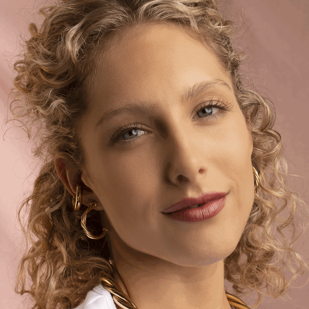 Dalya twist gold detail hoop earrings