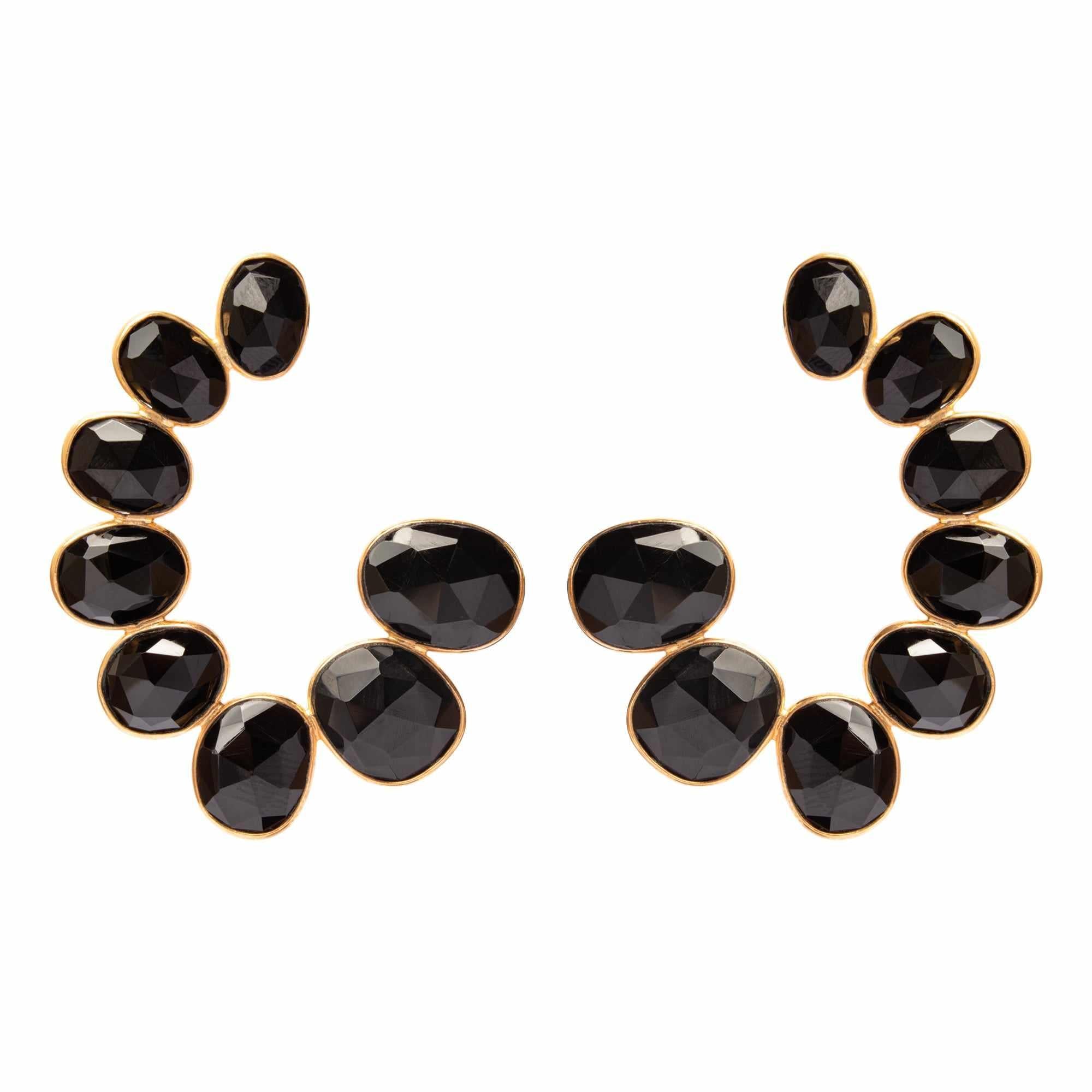 Fibonacci semi-precious stone earring