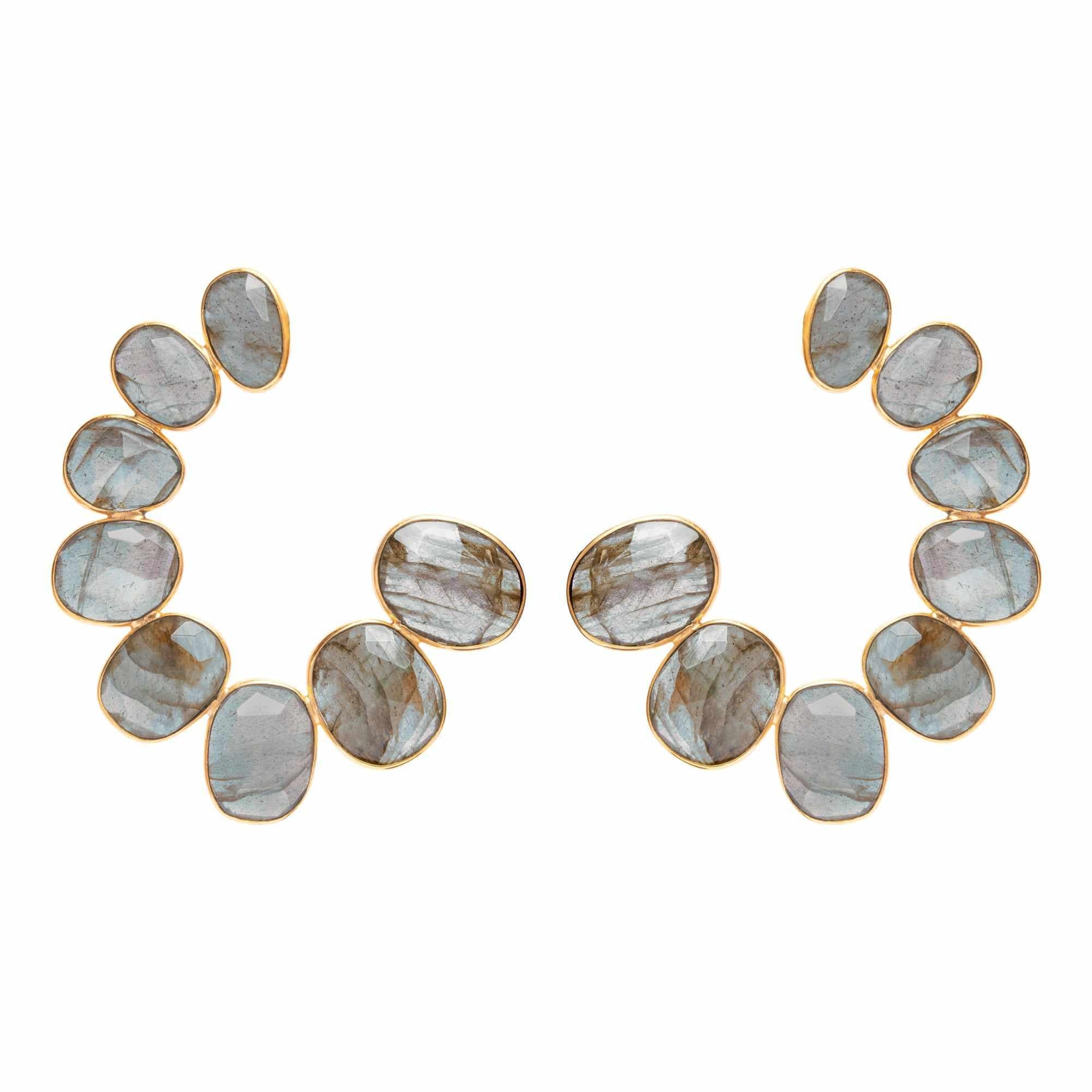 Fibonacci semi-precious stone earring