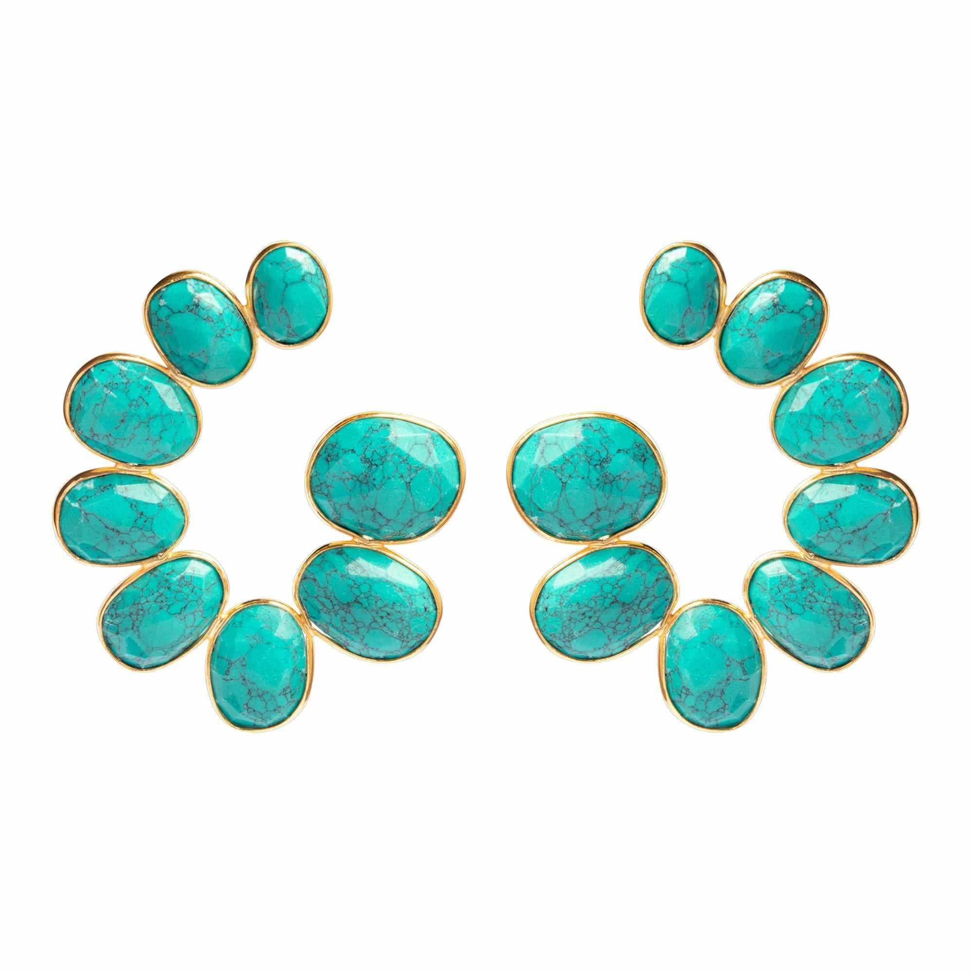 Fibonacci semi-precious stone earring