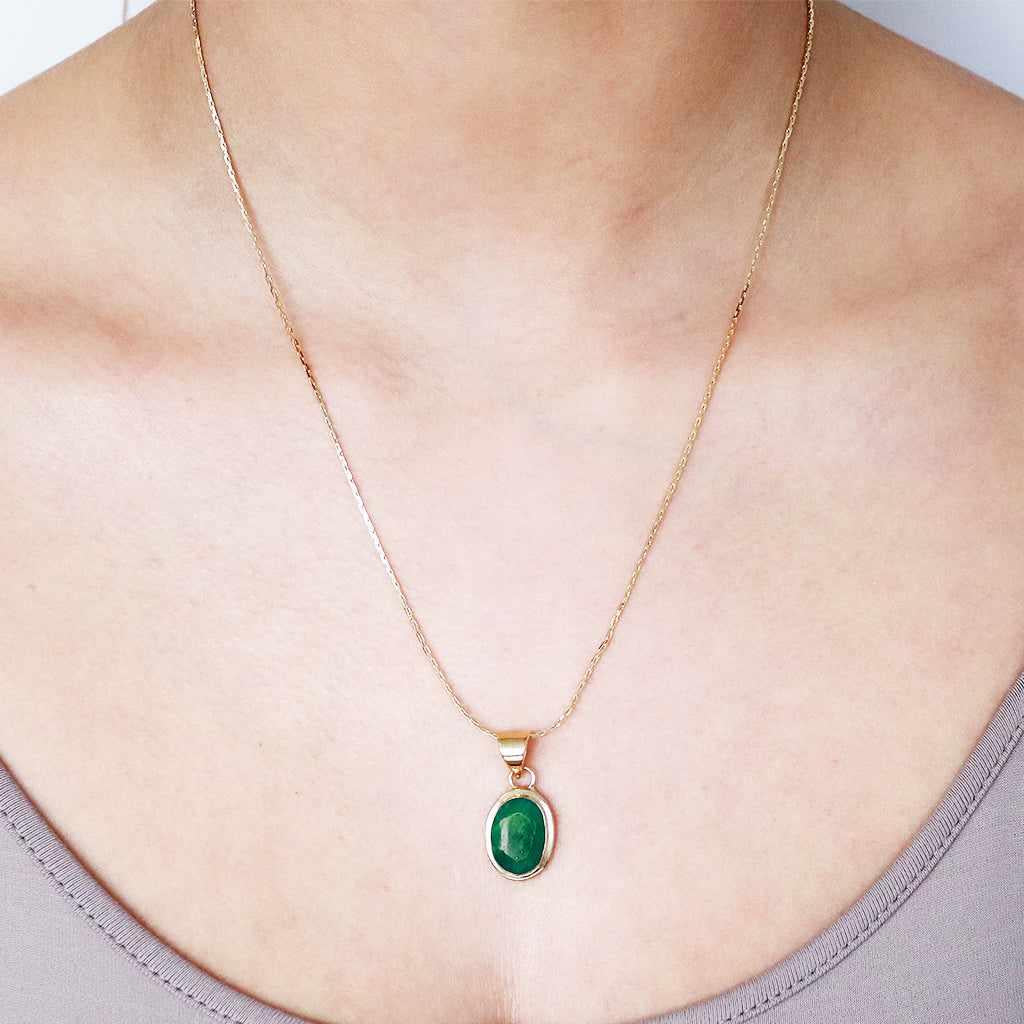 Maisie oval gold filled semi precious pendant