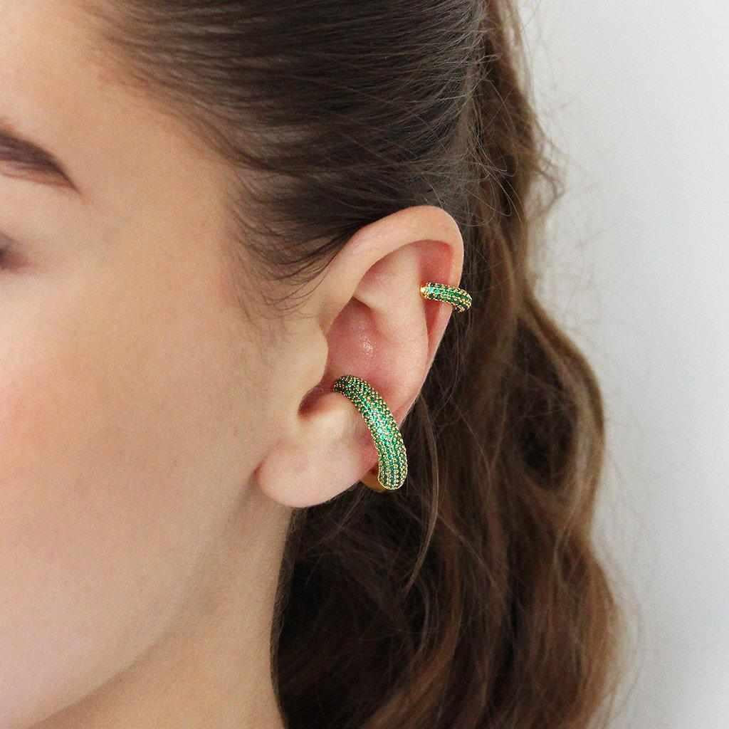 Green crystal conch cuff earring | MEZI