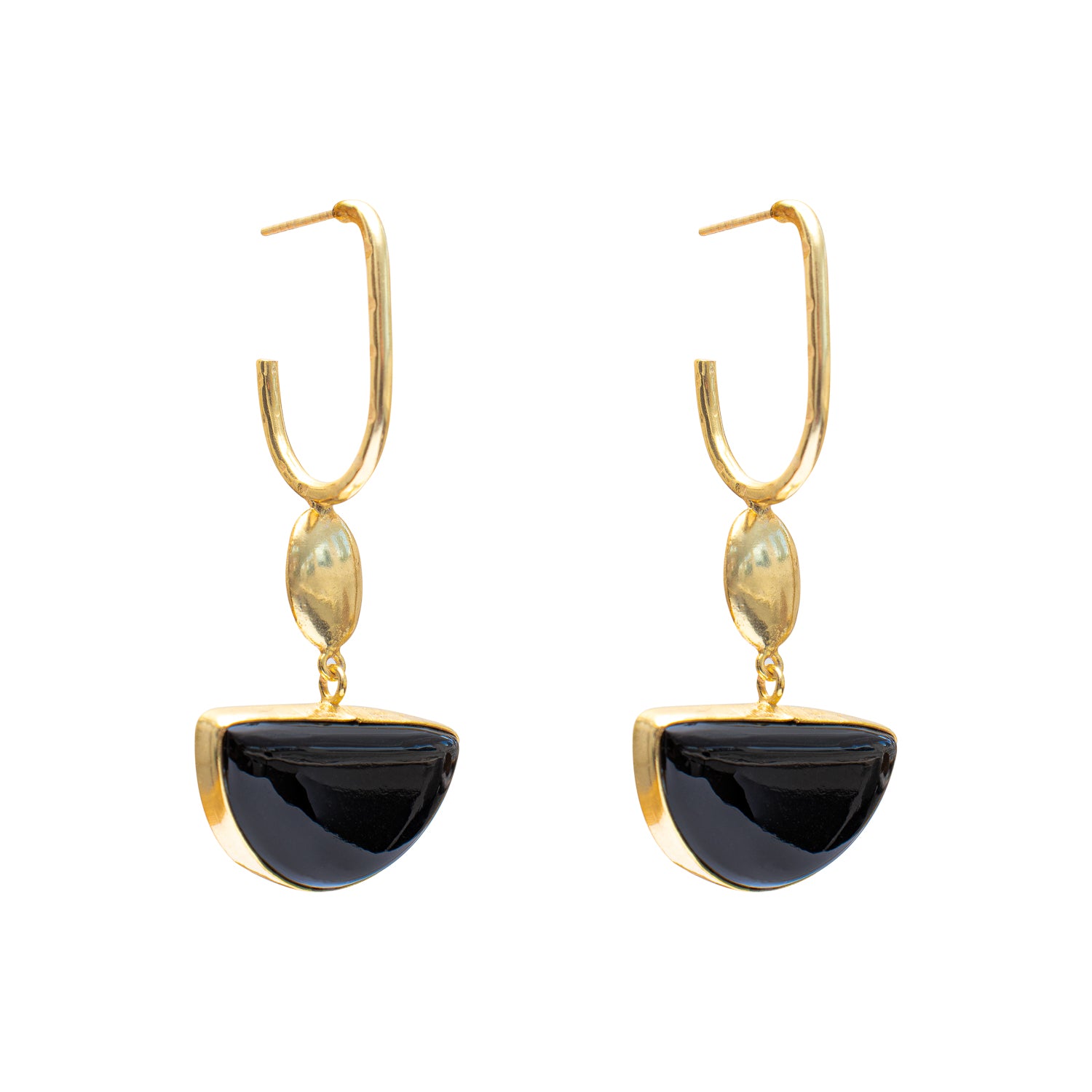Falih semi precious gold earrings