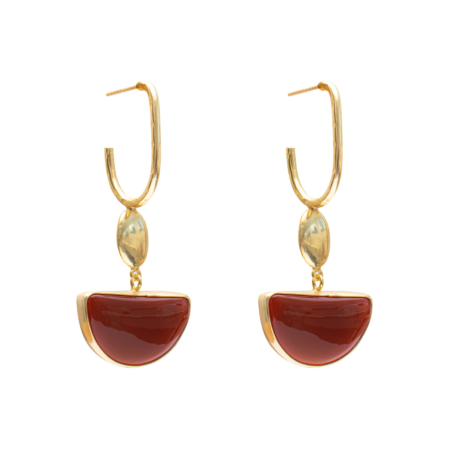 Falih semi precious gold earrings