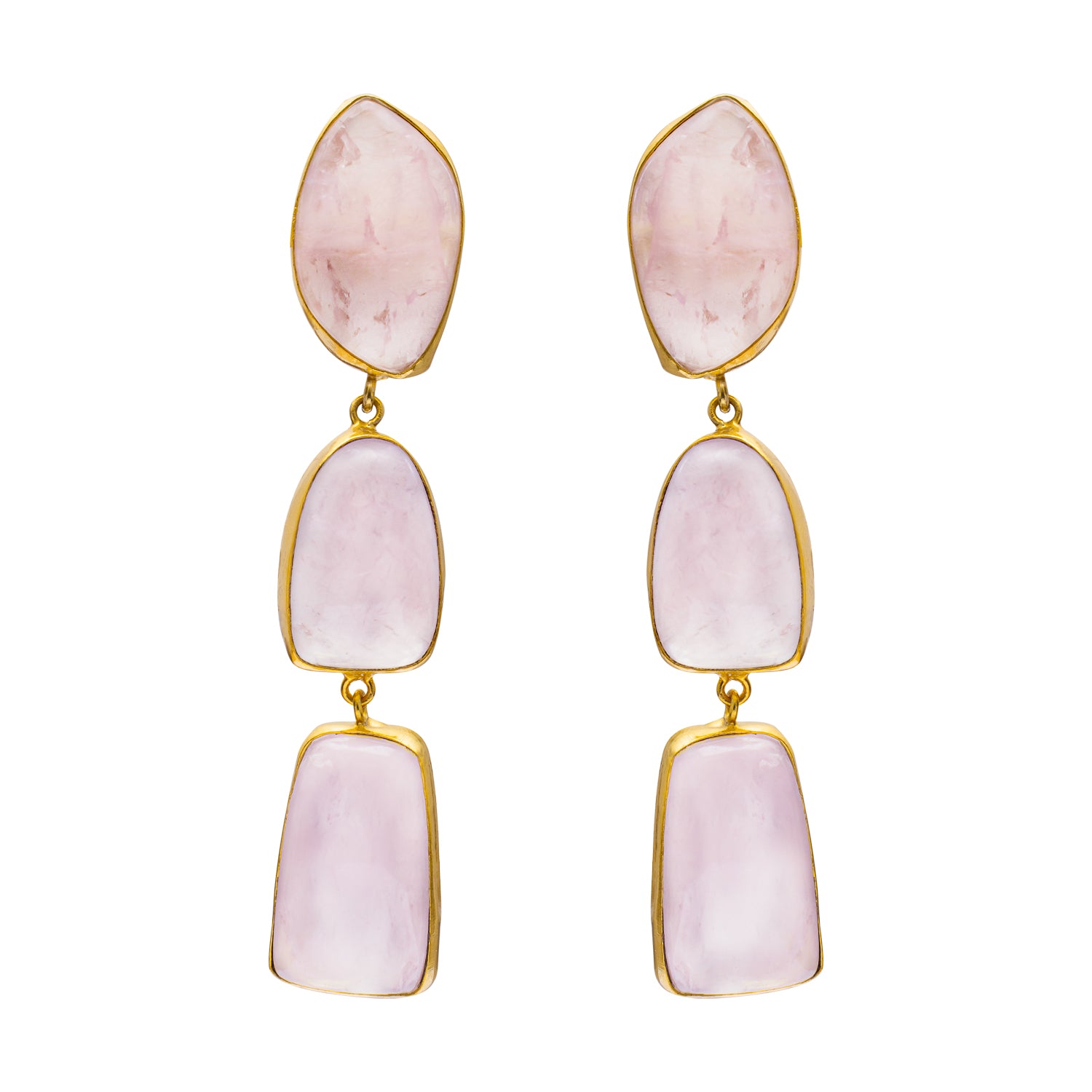 Bahuli semi precious gold earrings