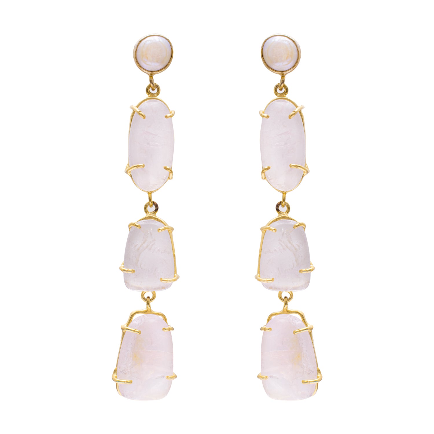 Palo semi precious gold earrings