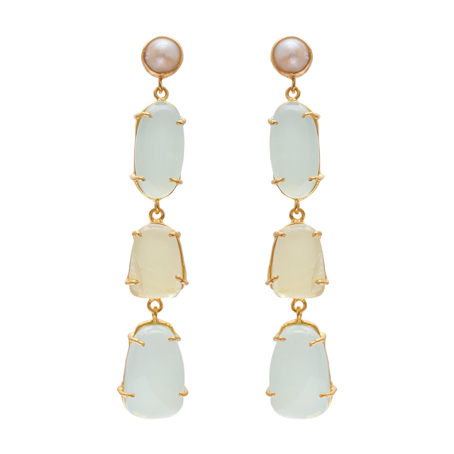 Palo semi precious gold earrings