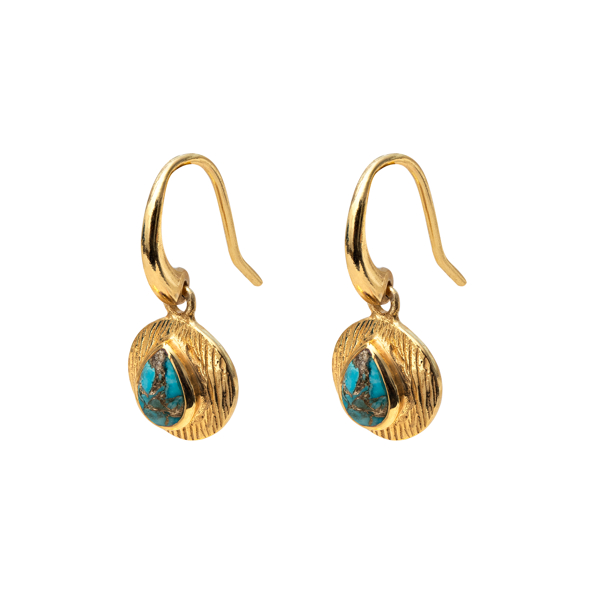 Gold Camille Drop Natural Stone Earrings - Jewellery | Mezi | MEZI