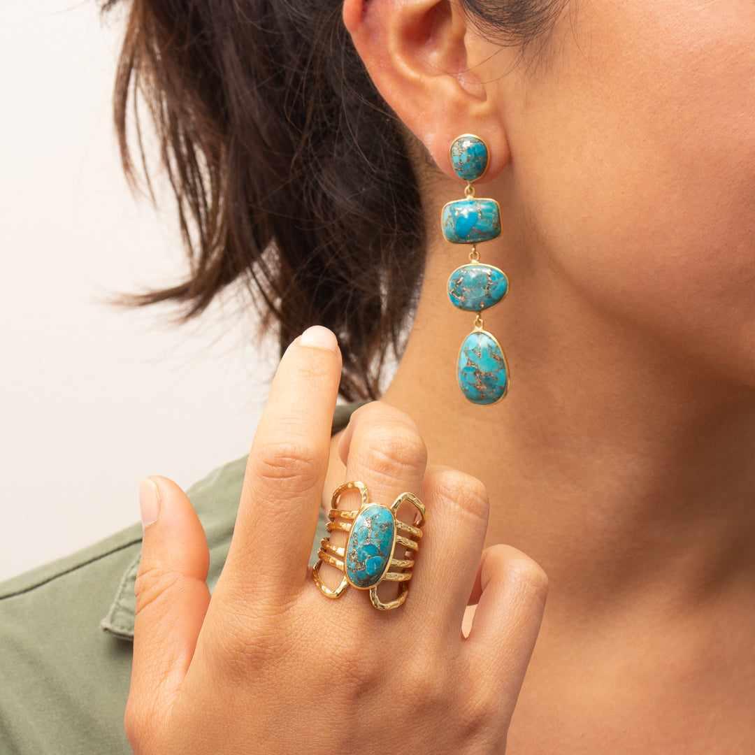 Zoya semi-precious gold ring