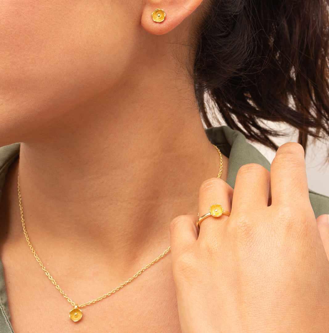 Aroura flower gold vermeil ring | MEZI
