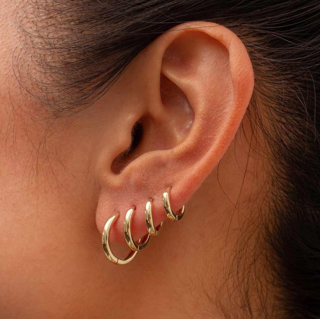 Mezi 14K Gold Plated Kiya Huggie Hoop Earrings | Jewellery | MEZI | MEZI