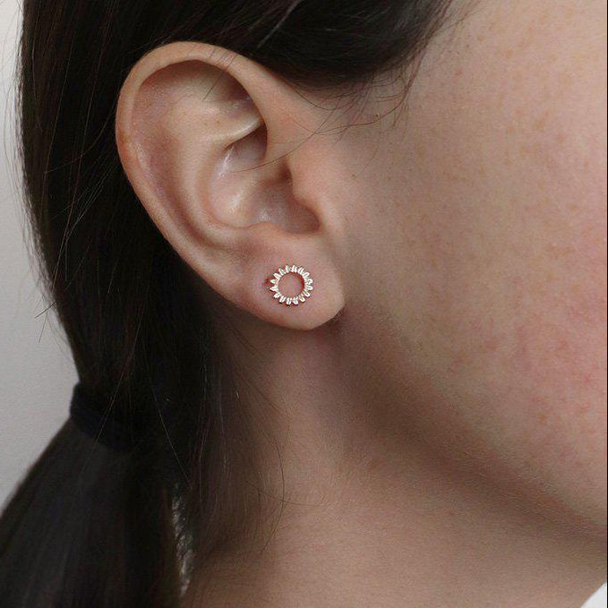 Shiran 2 micron gold hollow studs
