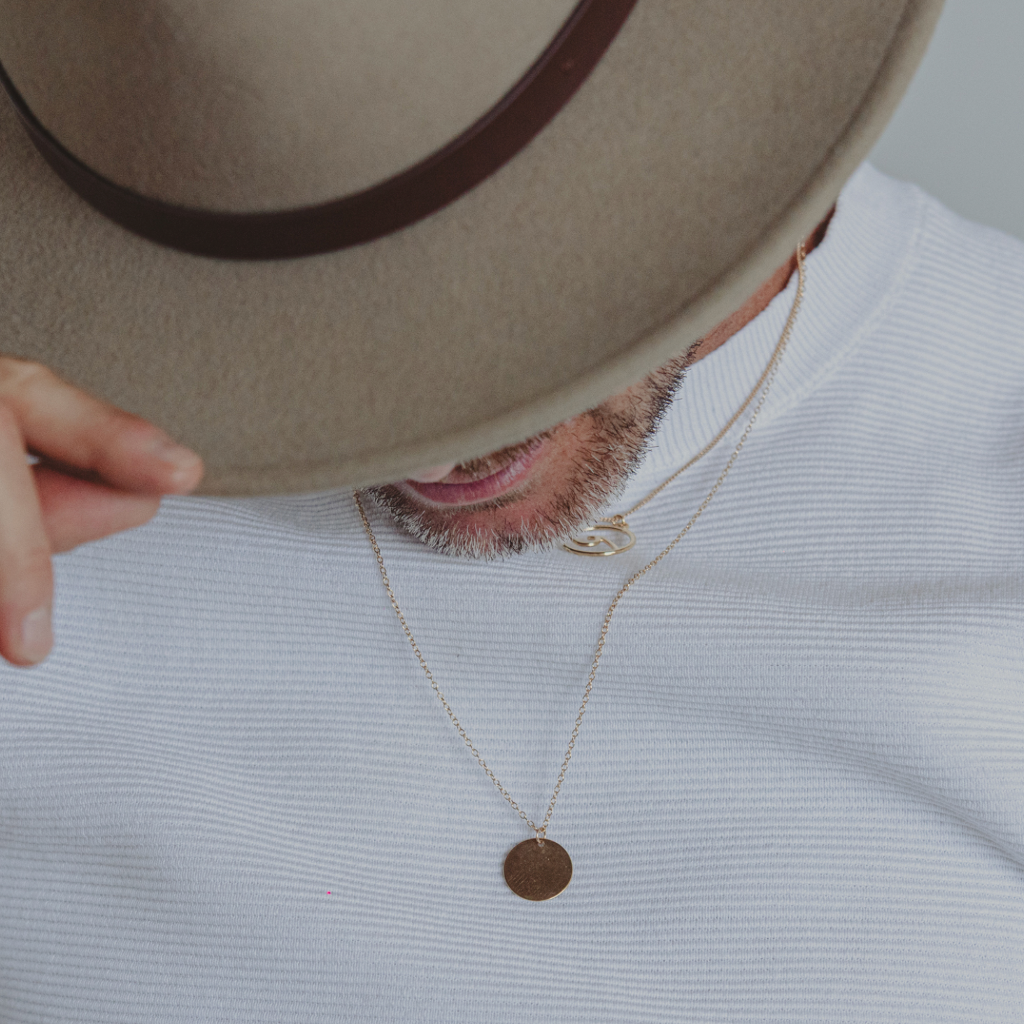 Disc large gold filled pendant | MEZI
