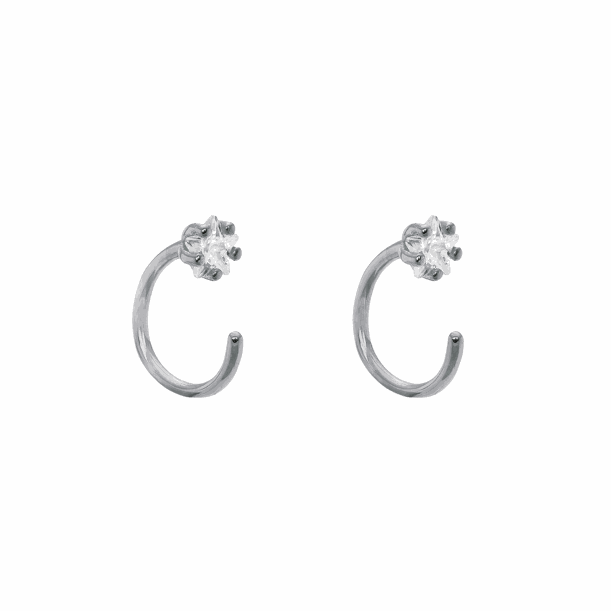 Marj 1 micron gold crystal moon shape earrings