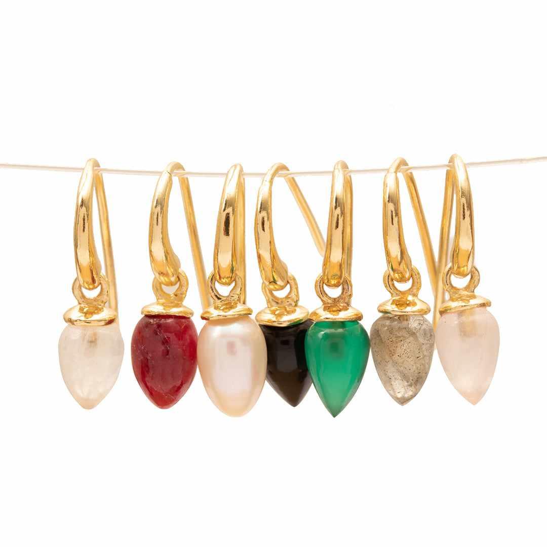 Selas tear drop semi-precious stone earrings